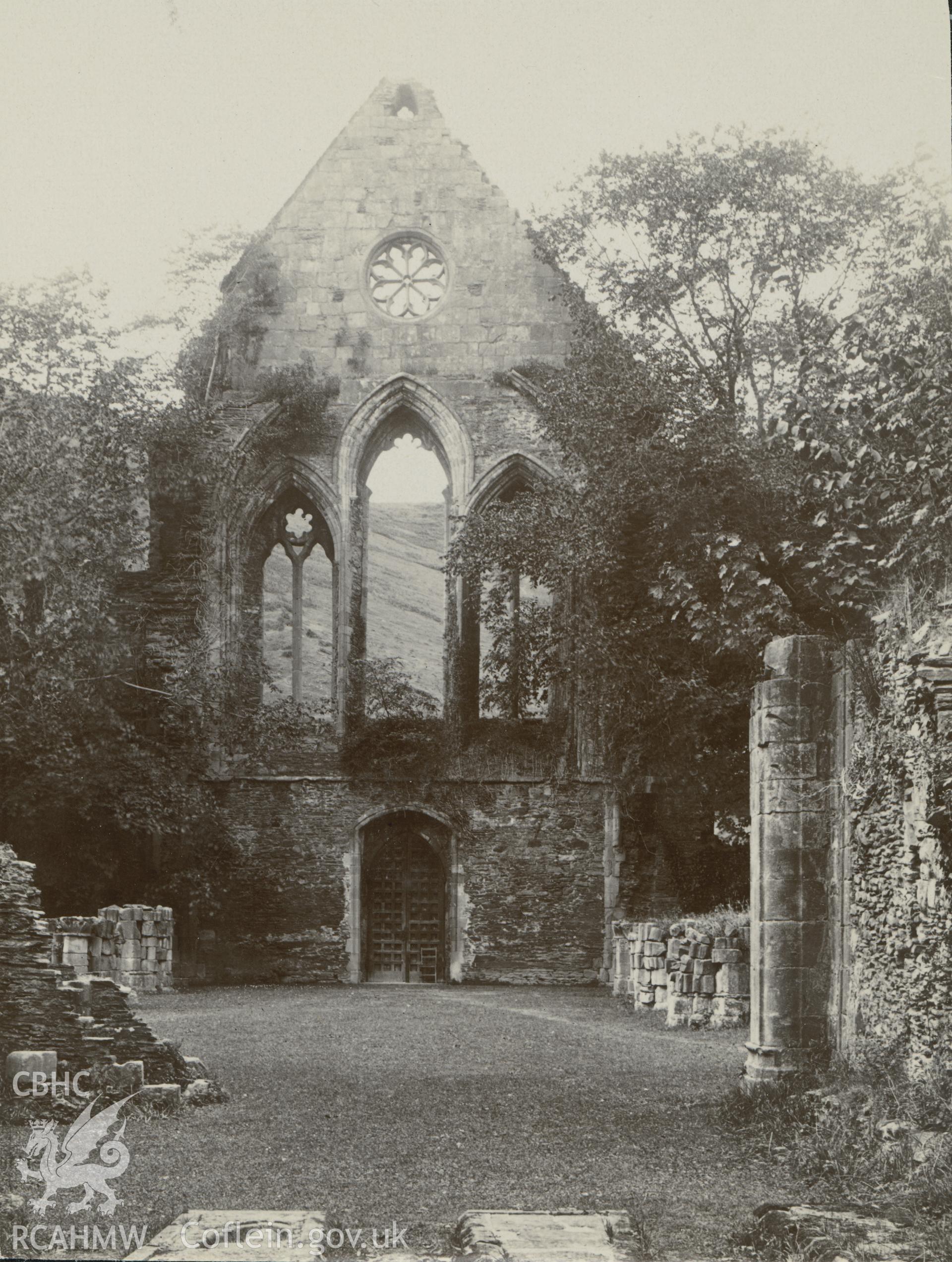 Albumen print by T.W. Reader showing interior view of Valle Crucis Abbey.