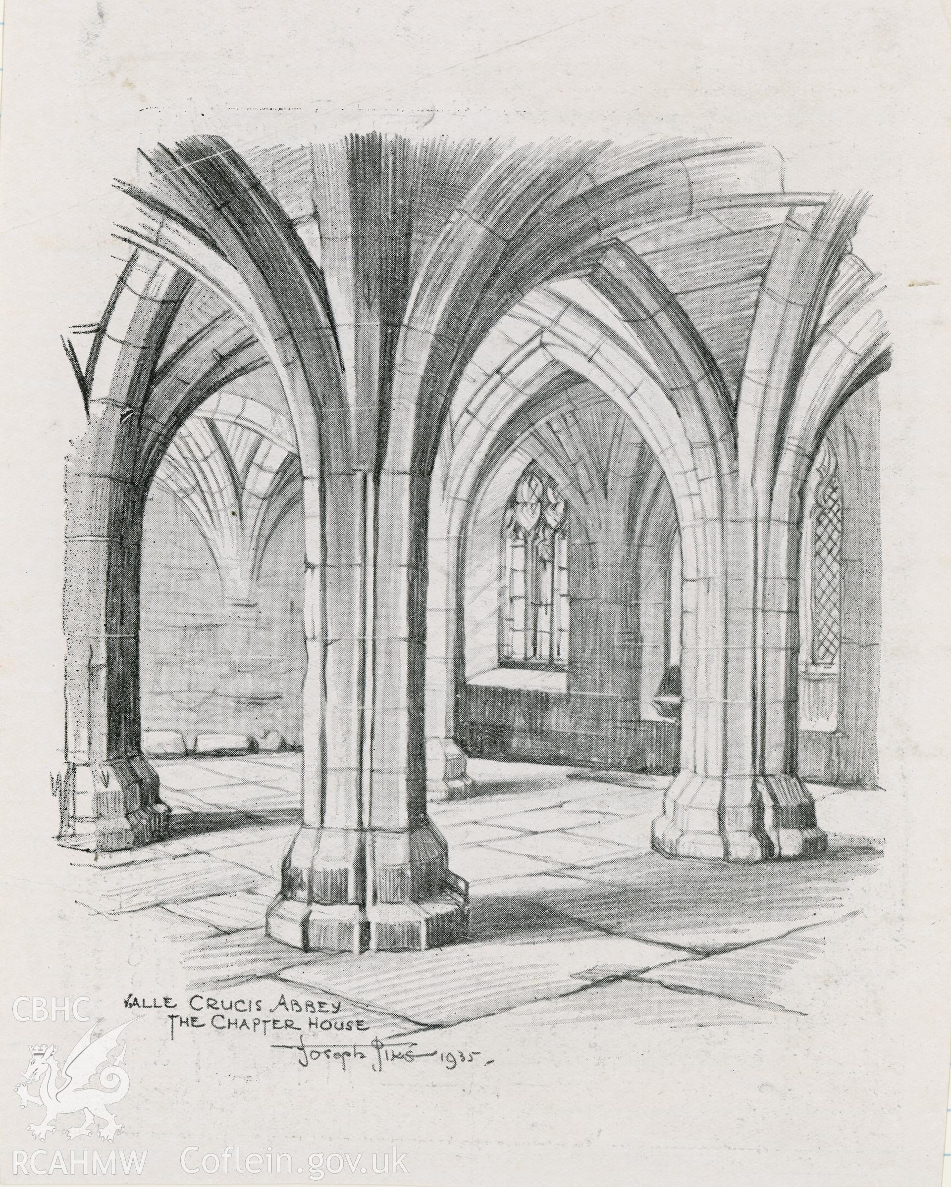 Sketch showing detail of arches at Valle Crucis Abbey.