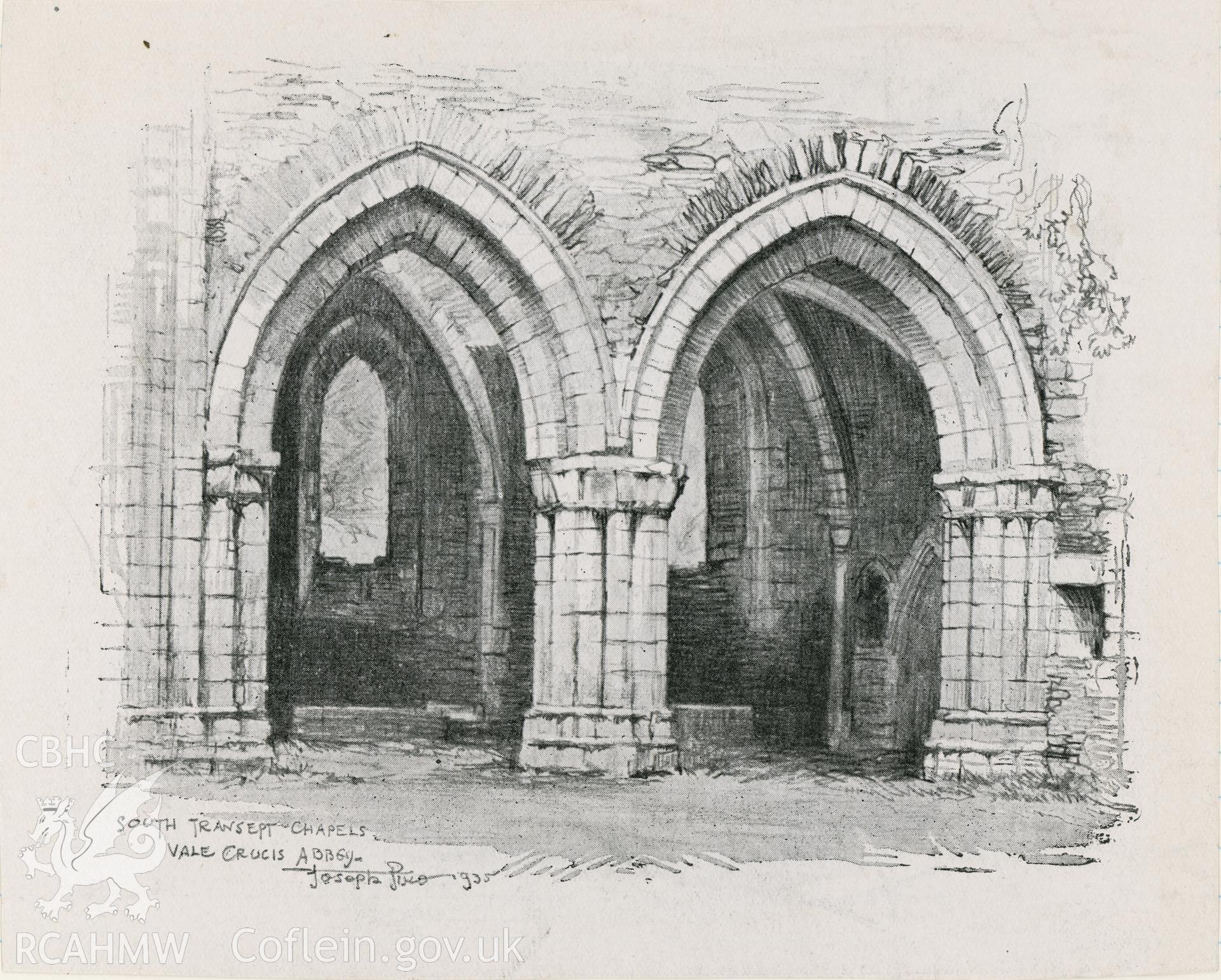 Sketch showing detail of arches at Valle Crucis Abbey.
