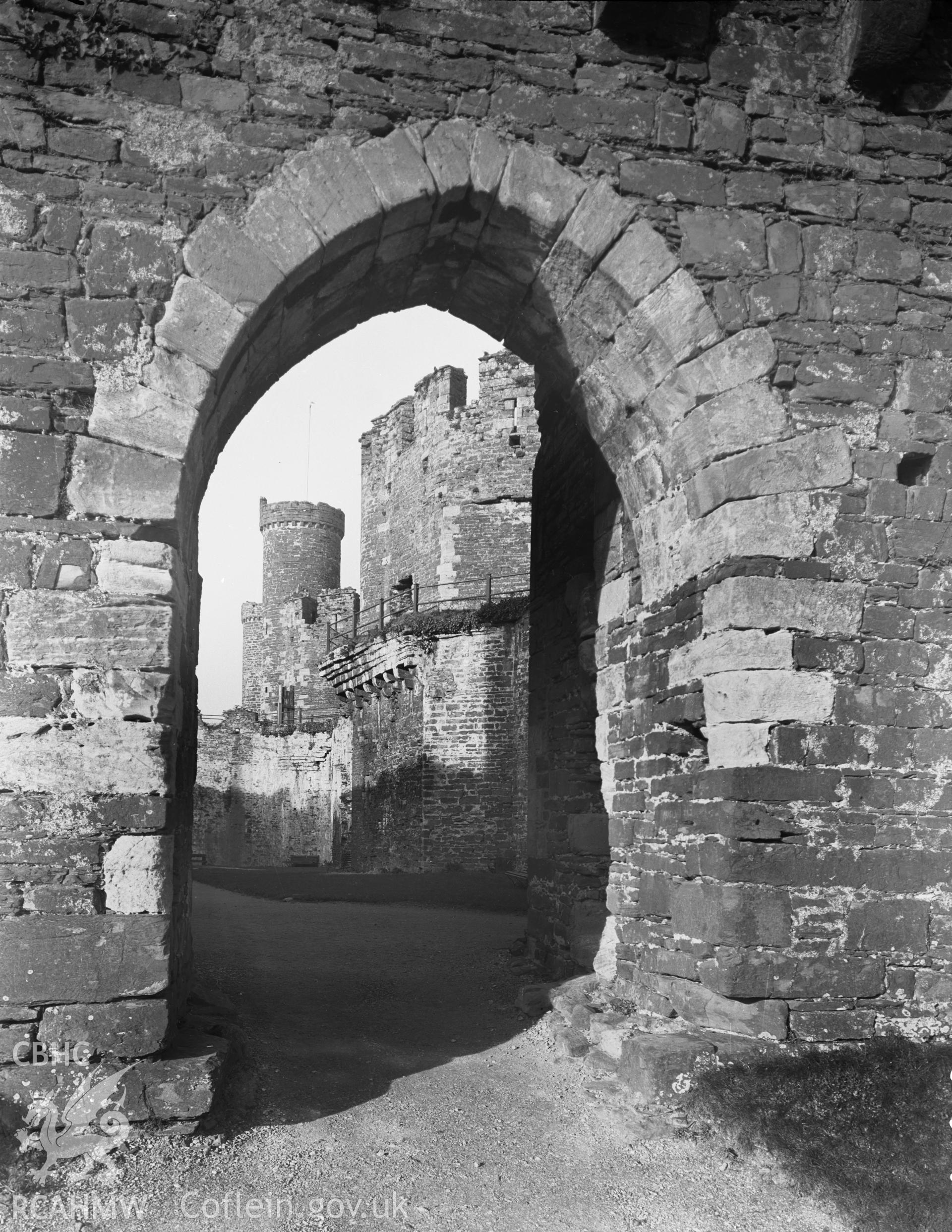 Exterior view of Conwy Castle, taken in 11.01.1952.