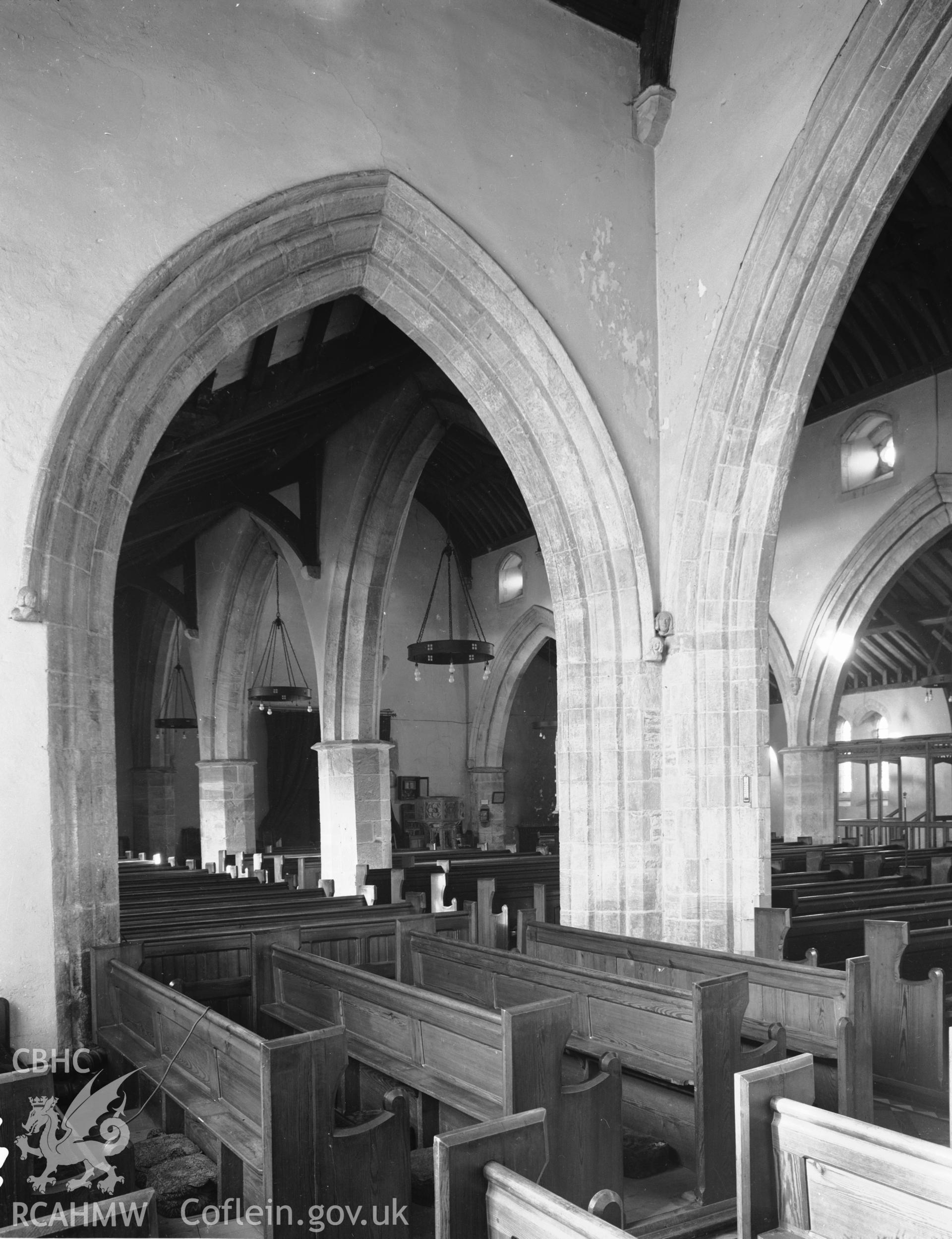 Interior view of St Marys Church Conwy, taken in 10.09.1951.