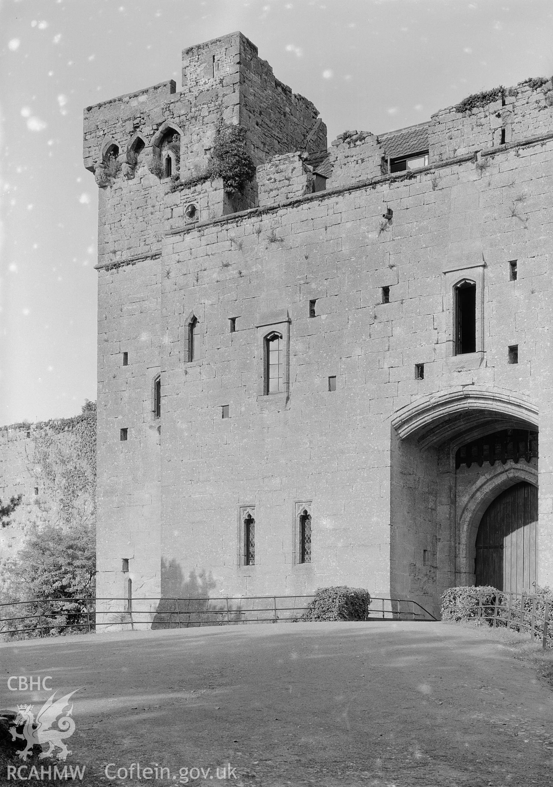 View of the gateway of Caldicot Castle.