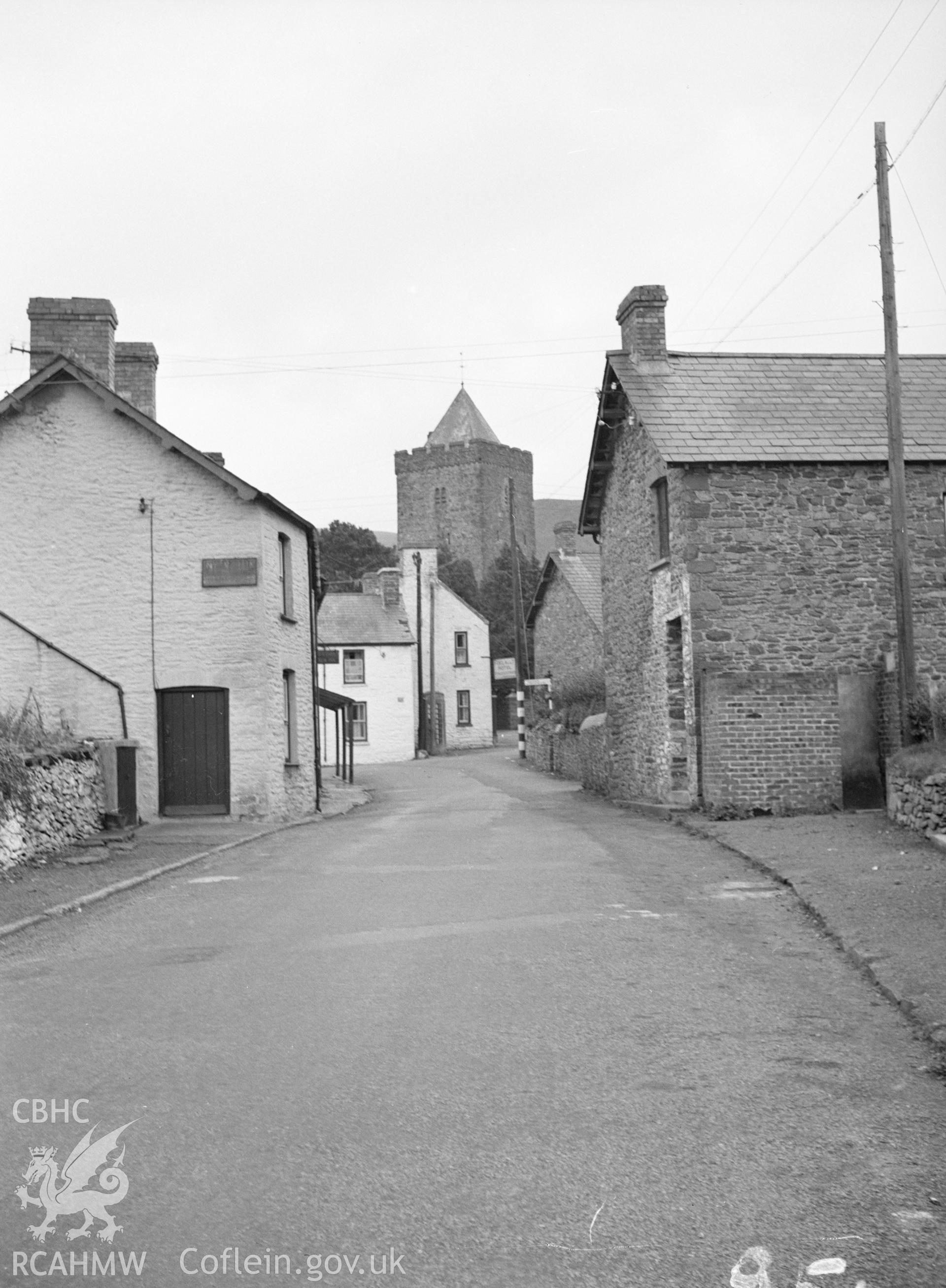 A black and white photo showing a Llanddewi Brefi