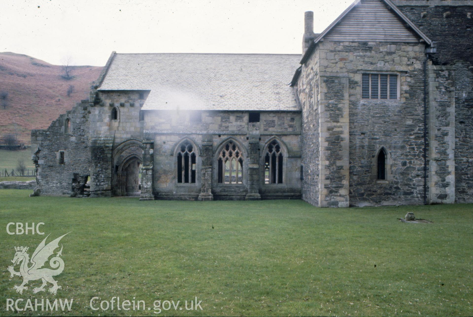 Colour slide showing view of Valle Crucis Abbey.
