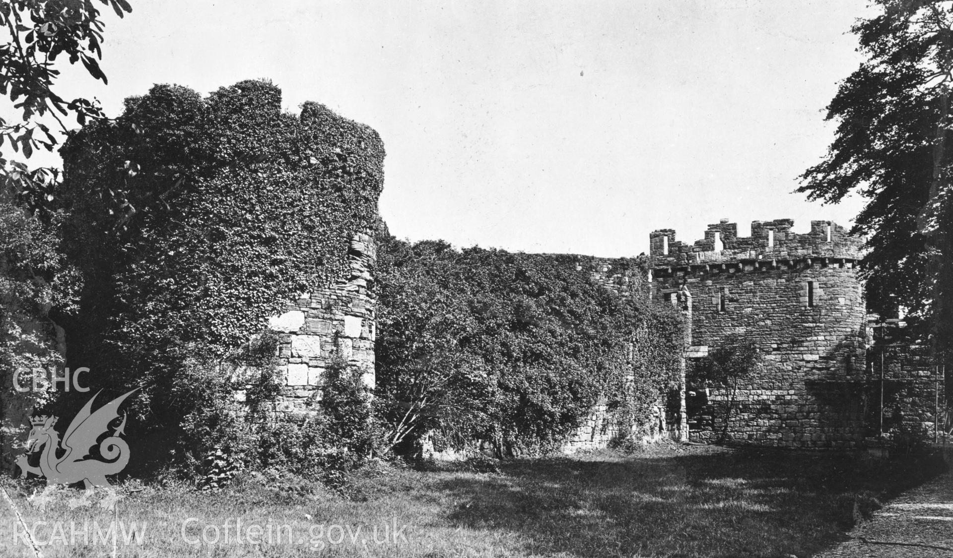 D.O.E photograph of Beaumaris Castle. Copy neg. (originally B 1183) pre 1925.