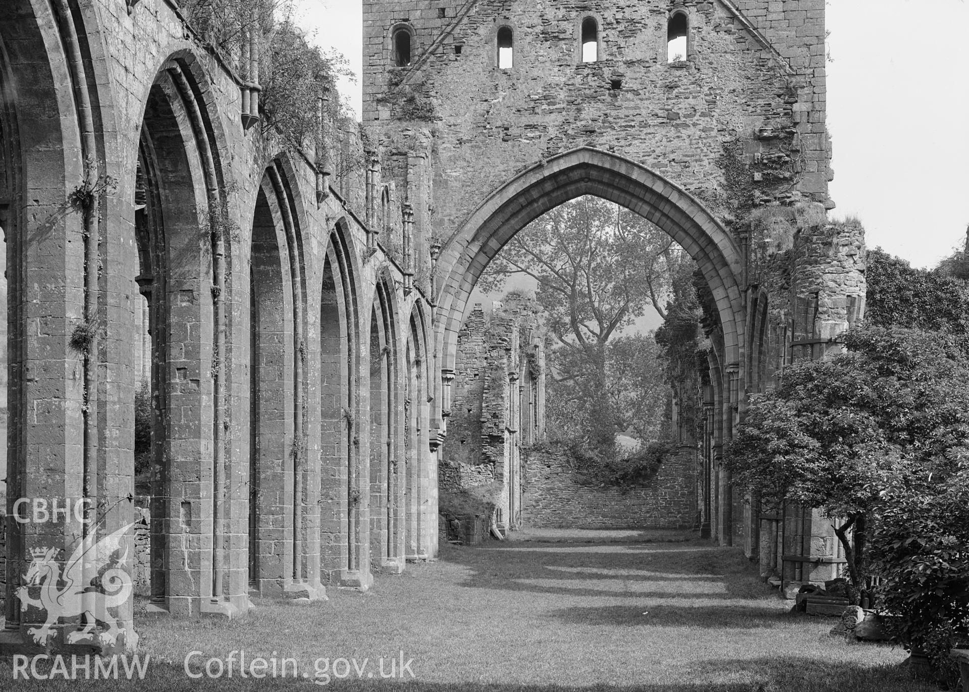 View of the nave of Llanthony Abbey from the west.