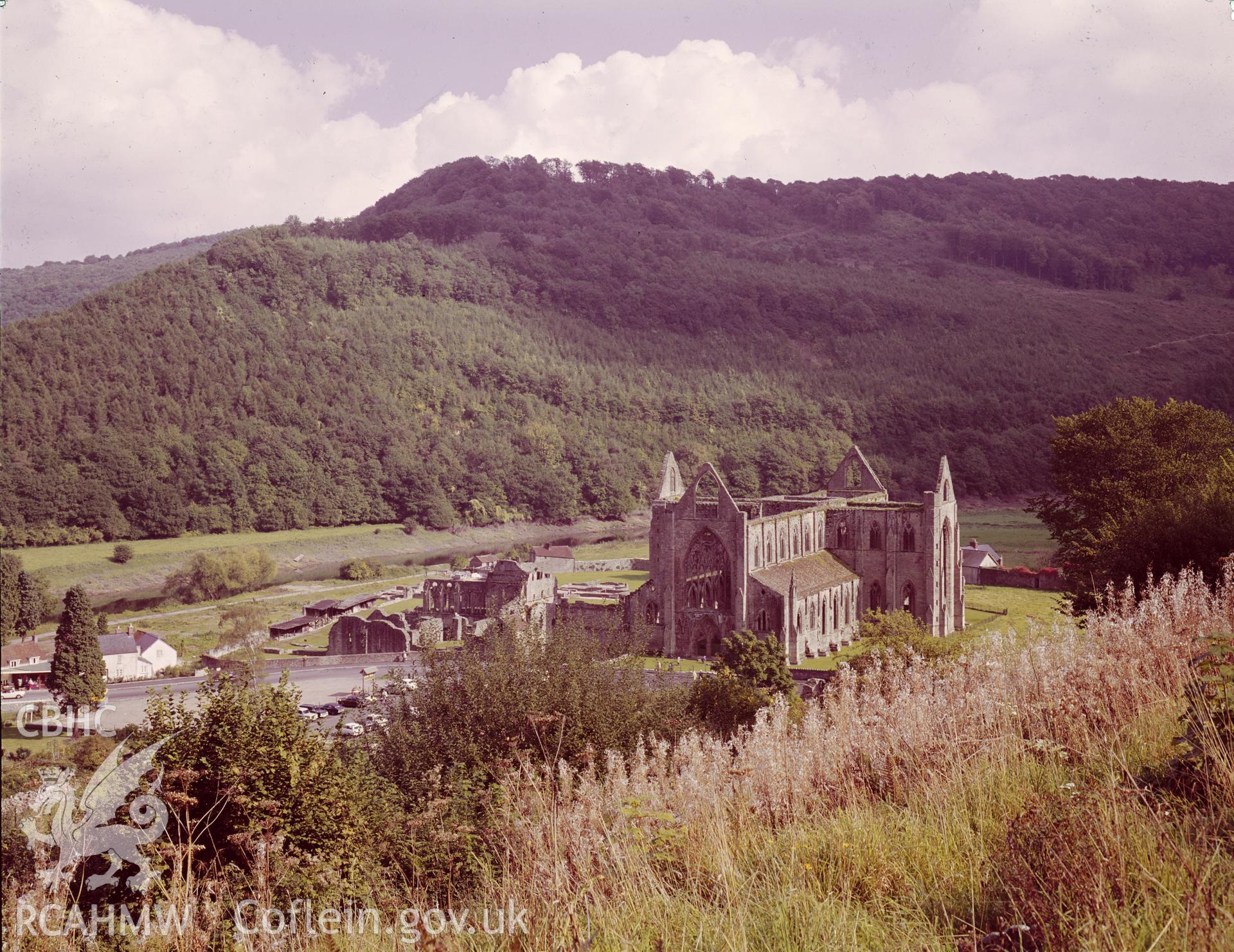 D.O.E. colour transparency of Tintern Abbey: aerial view, from the south-east.