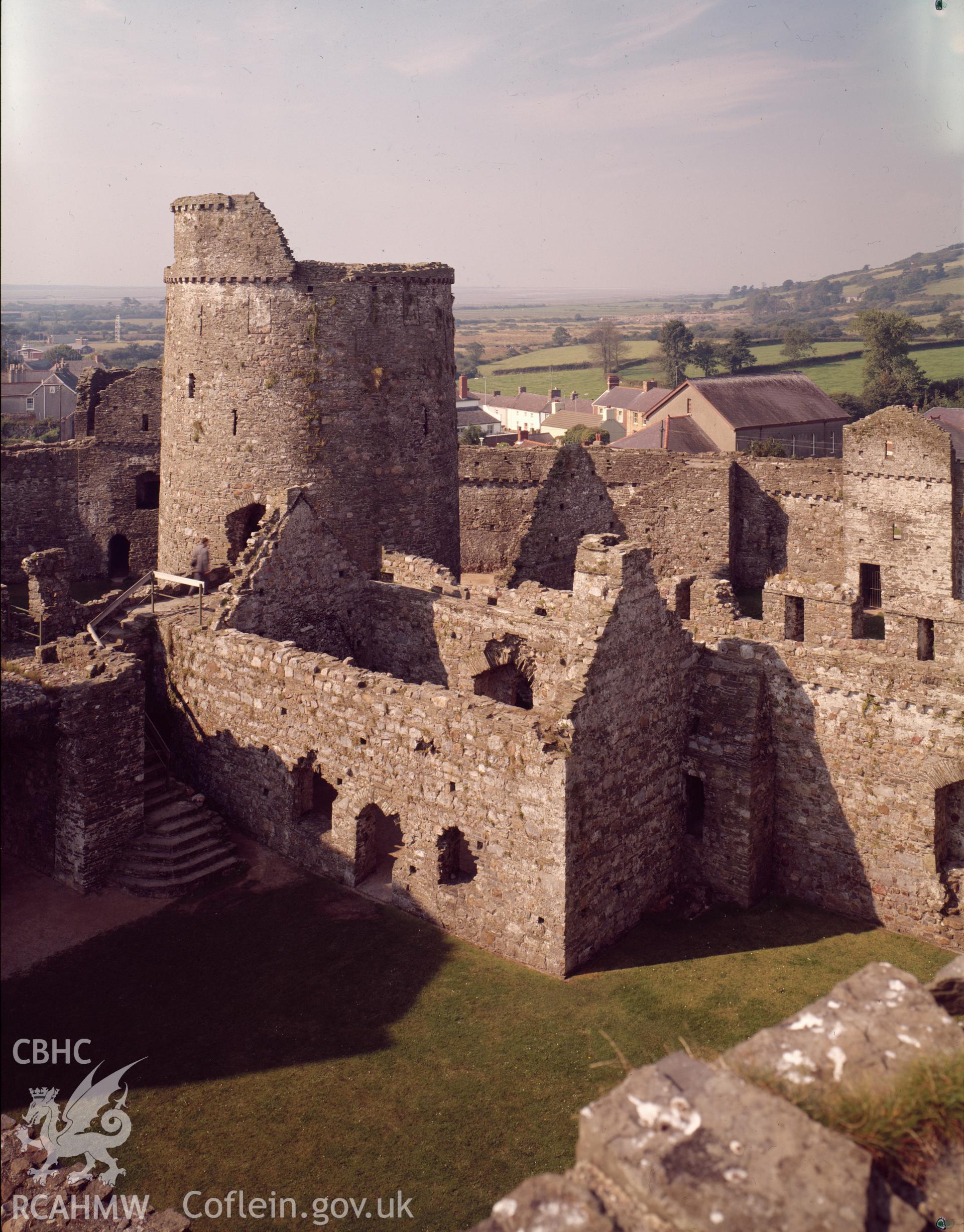 Colour view of Kidwelly Castle.