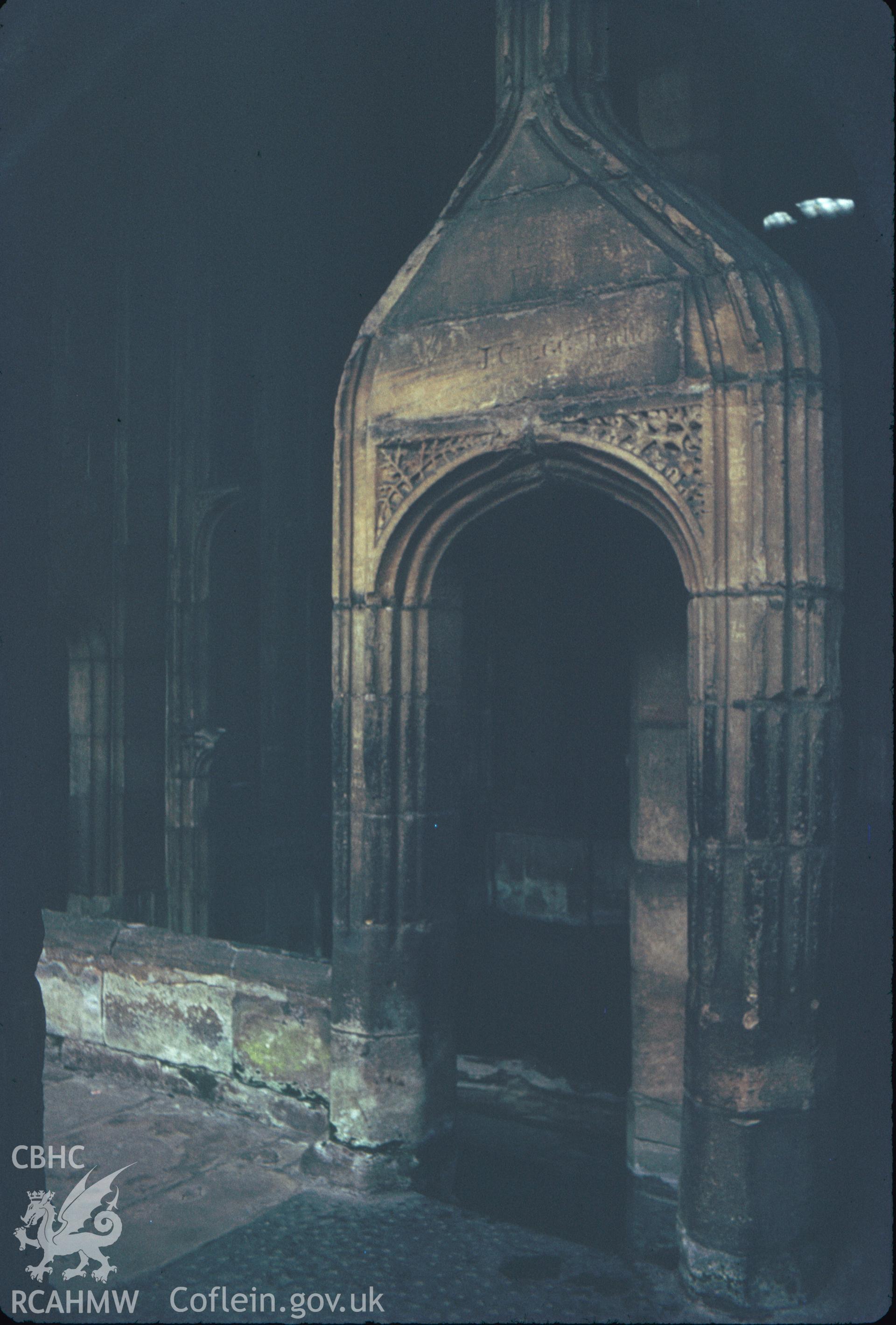 Colour slide showing the entrance to St Winifrede's Well.
