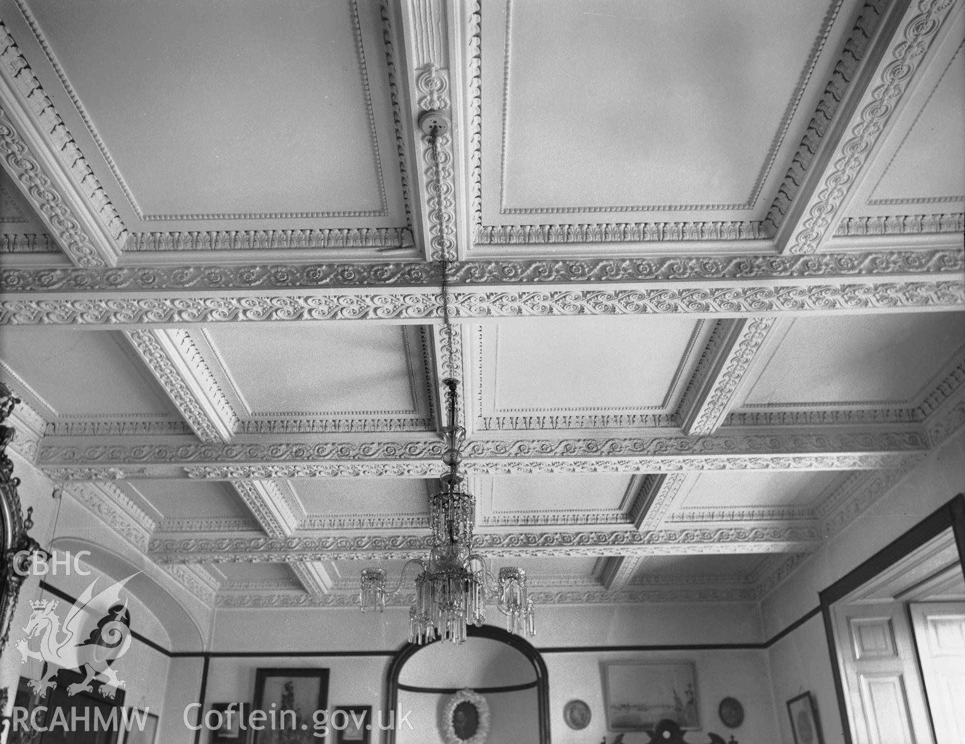 Interior view showing ceiling in drawing room