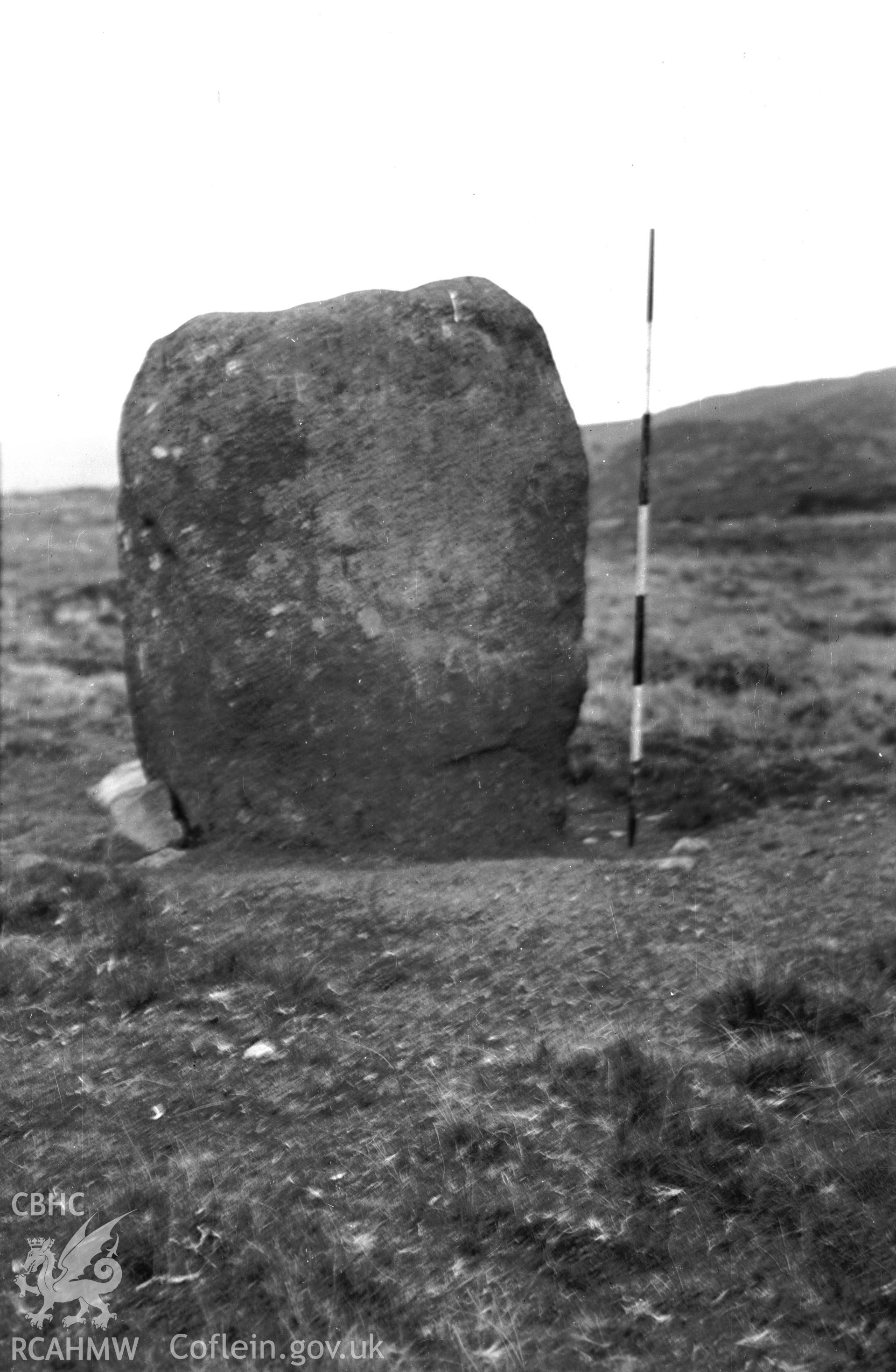 View of Bwlch y Ddeufaen Stone, Caerhun taken in 02.04.1947.