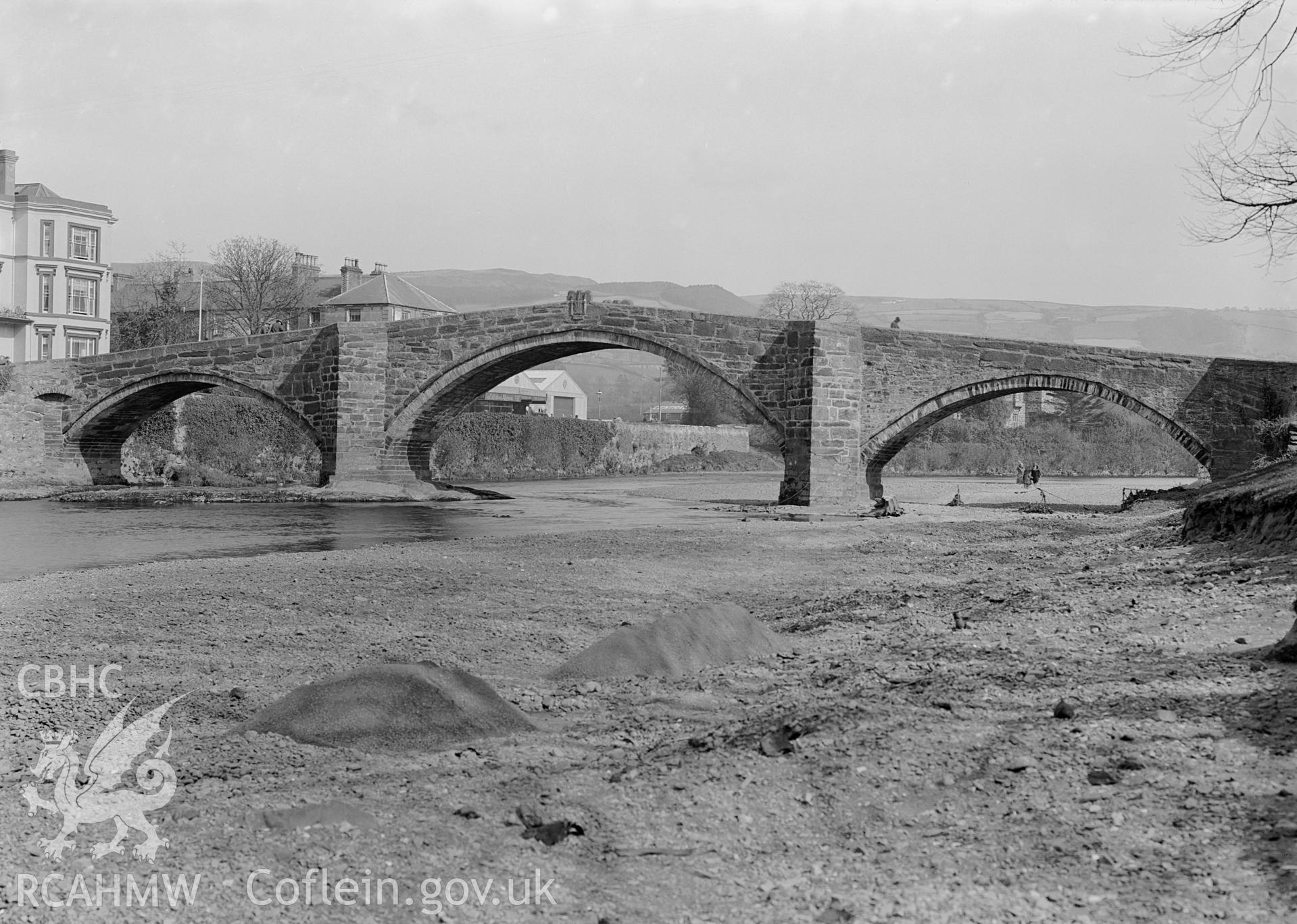 One black and white photograph of Llanrwst Bridge from the National Buildings Record. Undated but pre 30/10/1968.  Negative held.