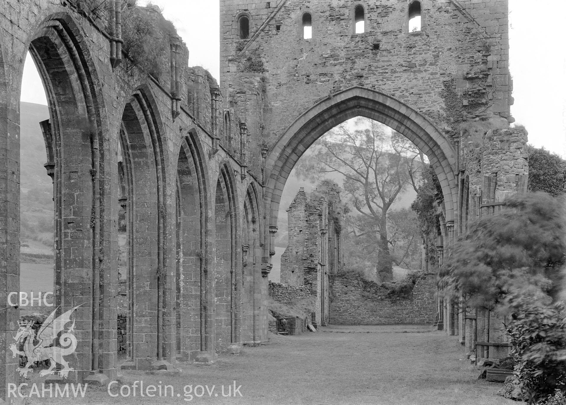 View of the nave of Llanthony Abbey.