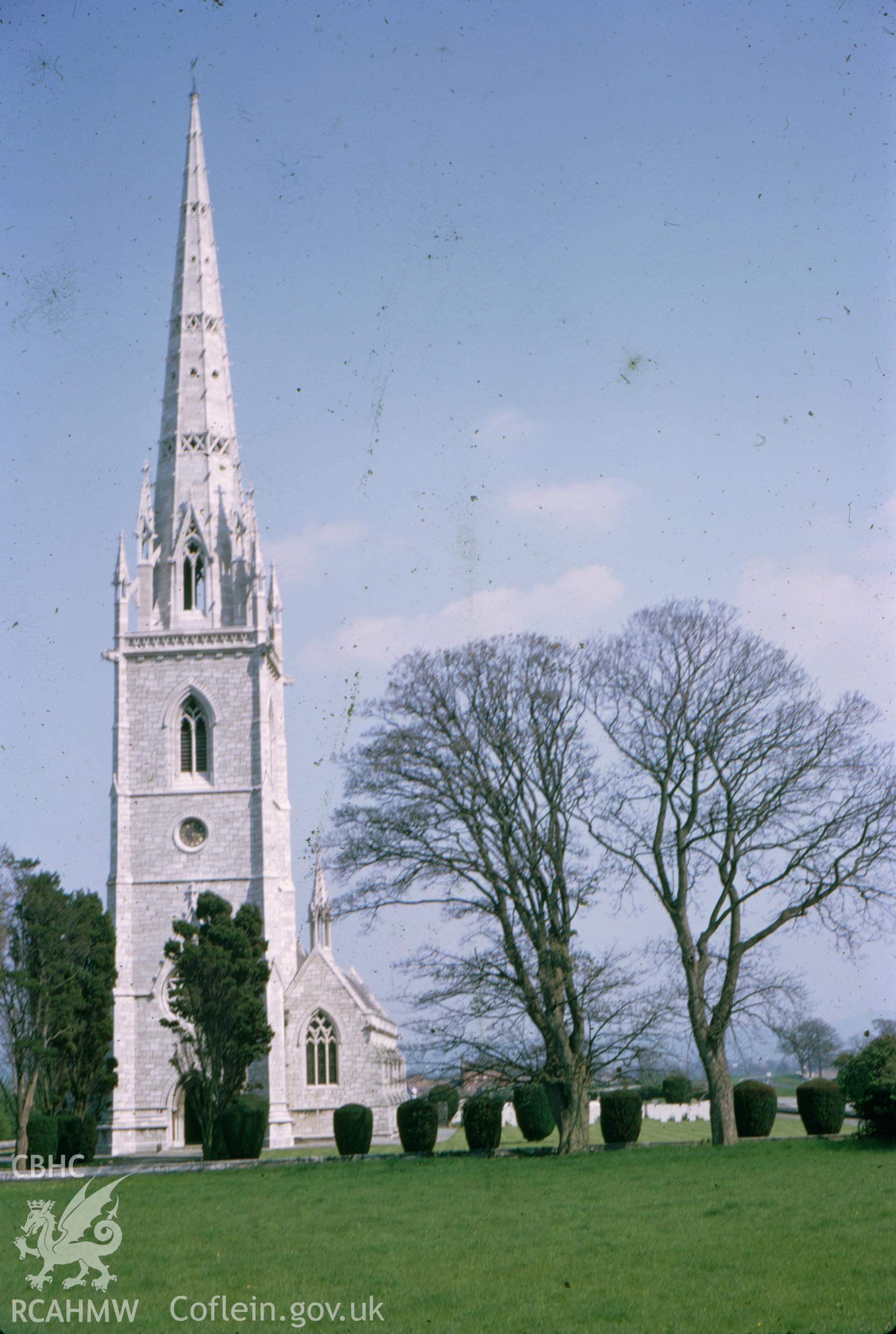 Colour slide showing Bodelwyddan Church.