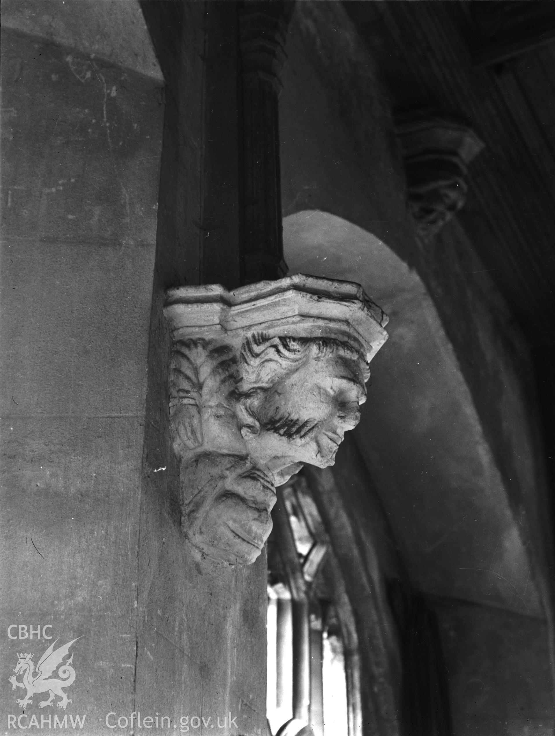 View of corbel at the east end of the north aisle in St Marys Church