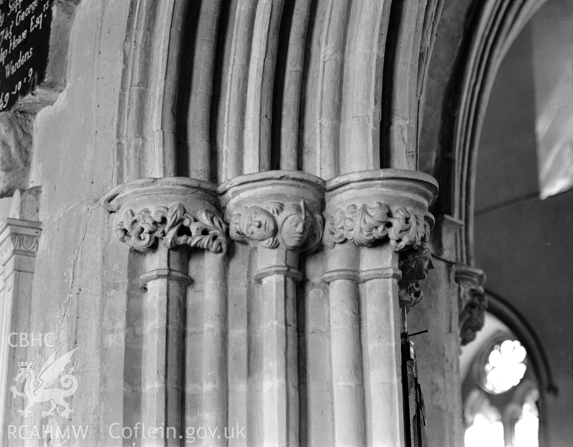 Detail of the north-west side of east respond in the nave arcade in St Marys Church