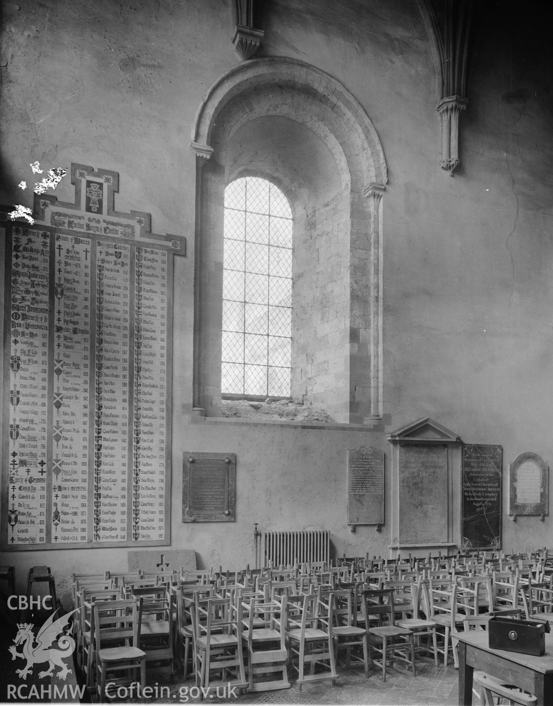 Interior view showing west wall of the south transept.