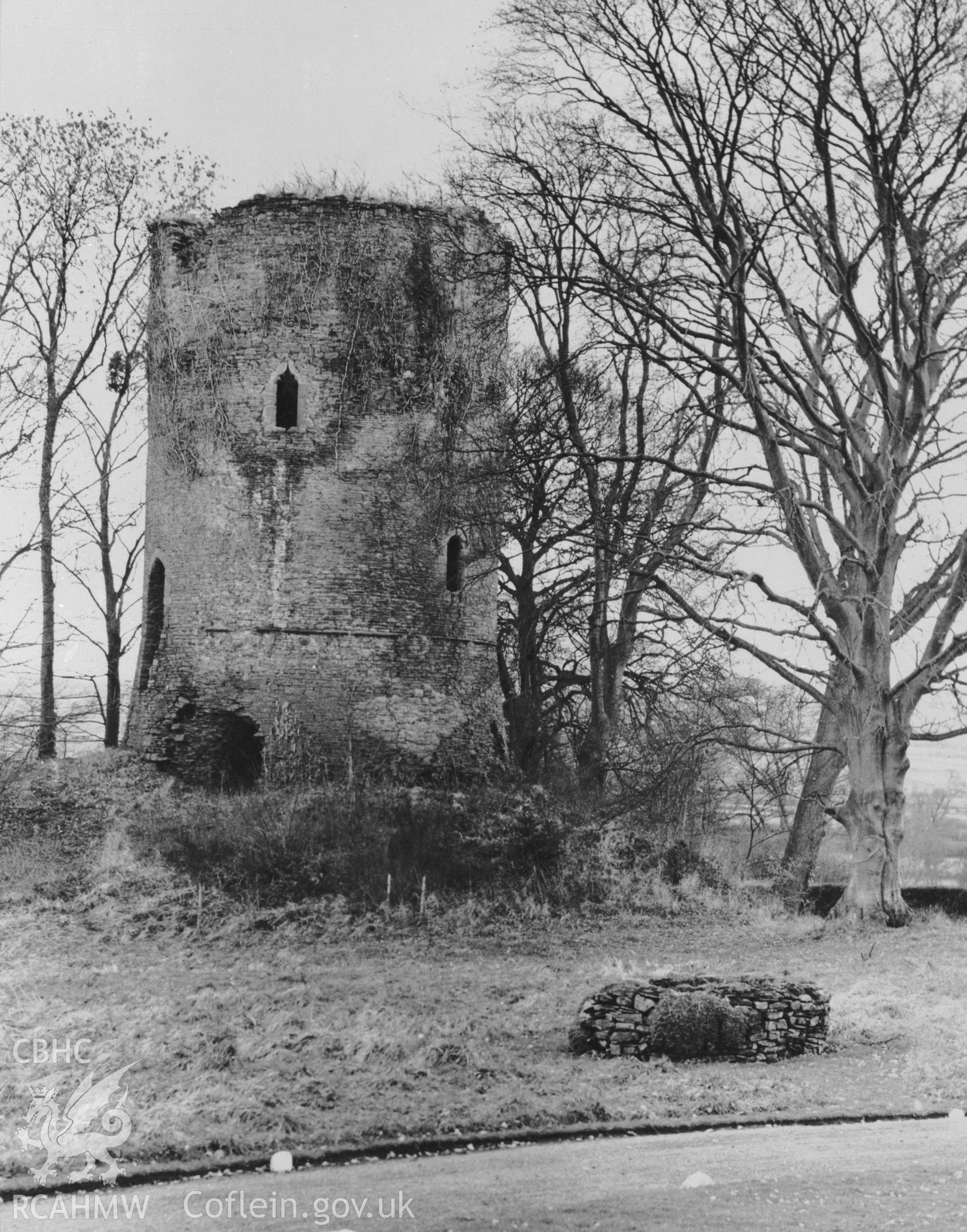 D.O.E photograph of Bronllys Castle.