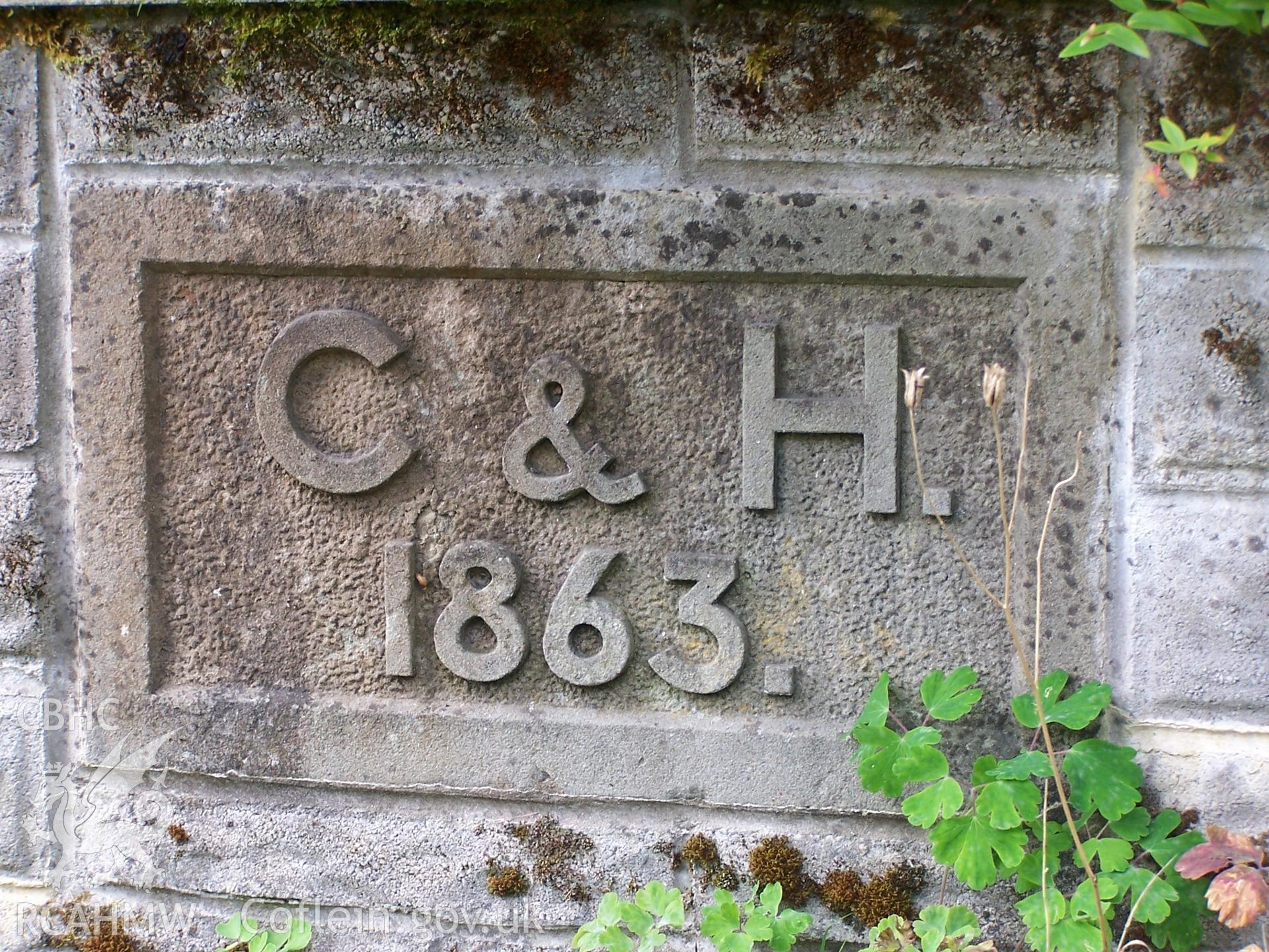 C&H Plaque in the wall of Rose Cottage (NPRN:405069).