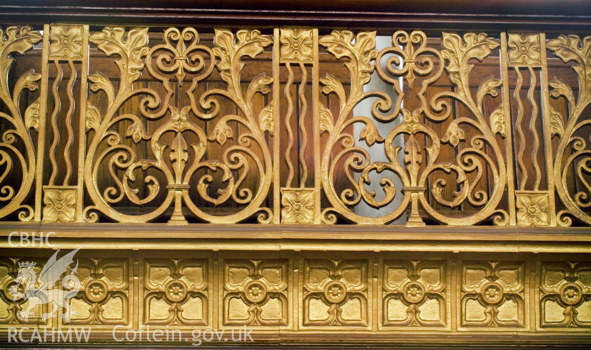 Detail of cast iron on balcony.