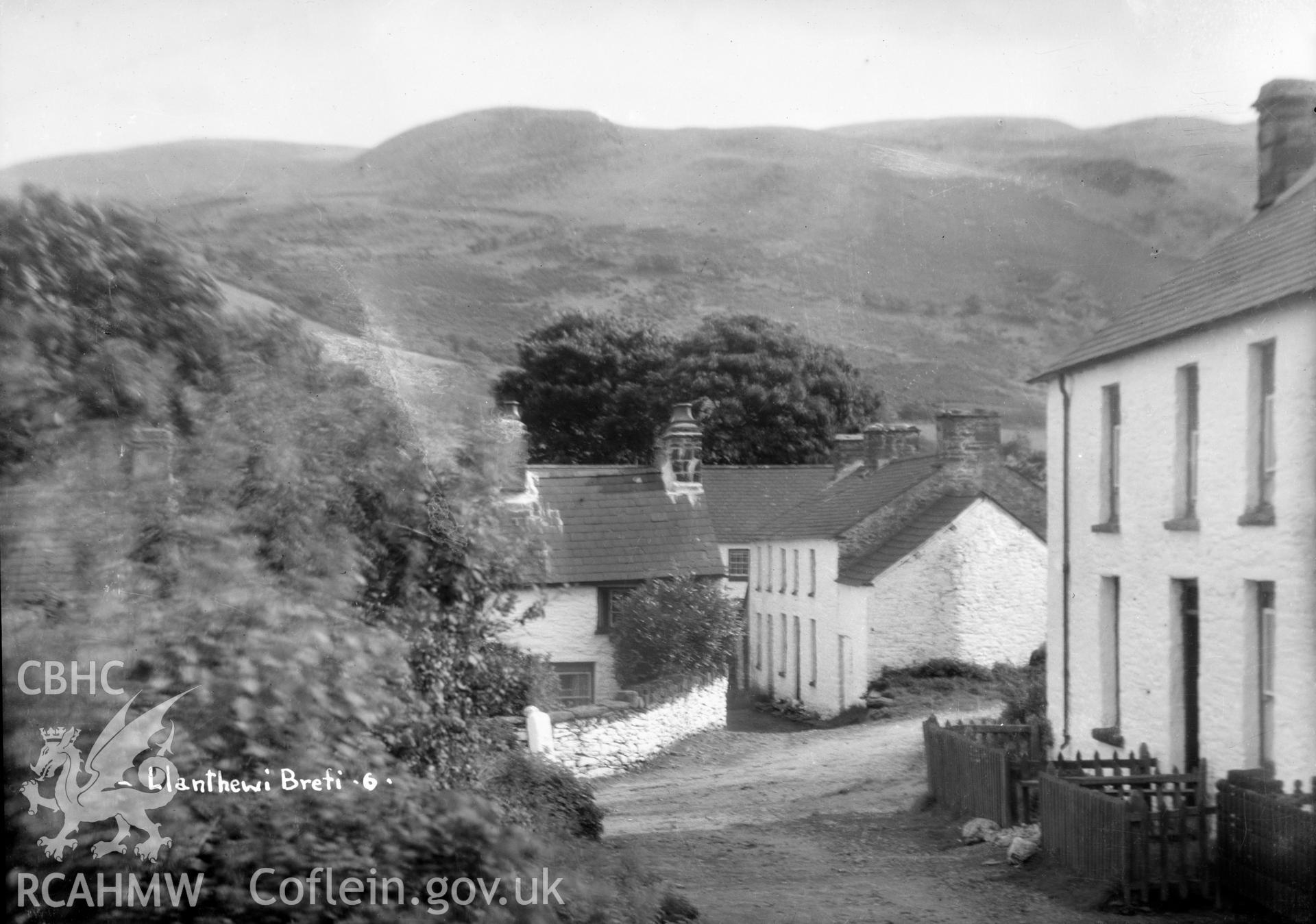 View of Llanddewi Brefi taken by W A Call circa 1920.