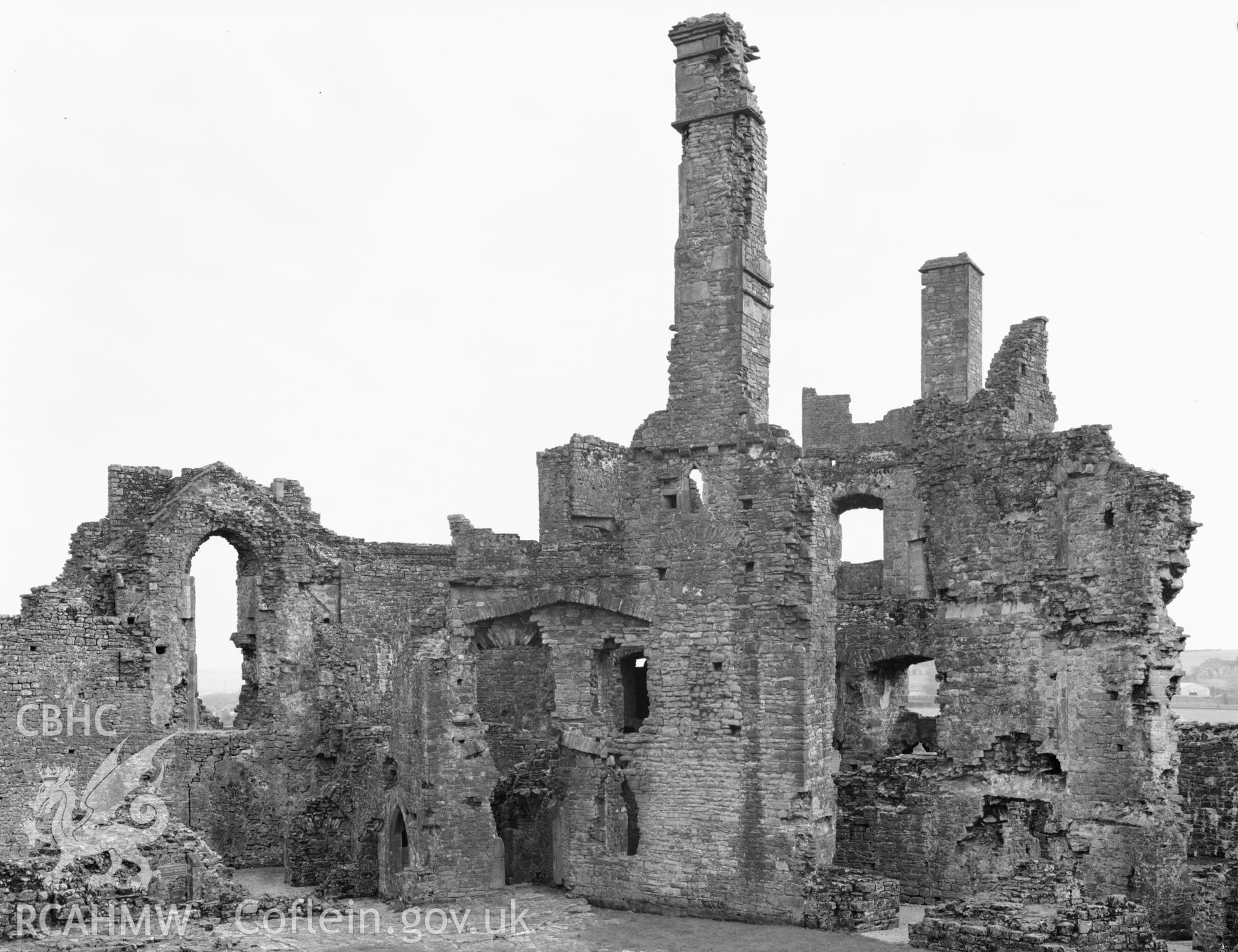 View of Coity Castle chapel, Coity Higher, taken 07.04.1941.