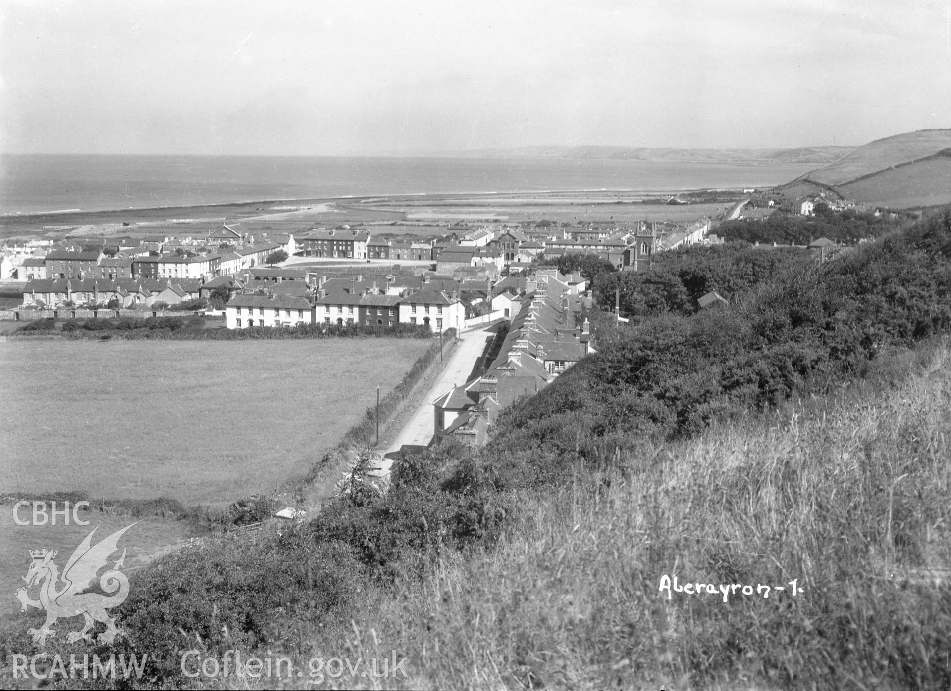 Coastal view of Aberaeron, Cardiganshire  taken by W A Call circa 1920.