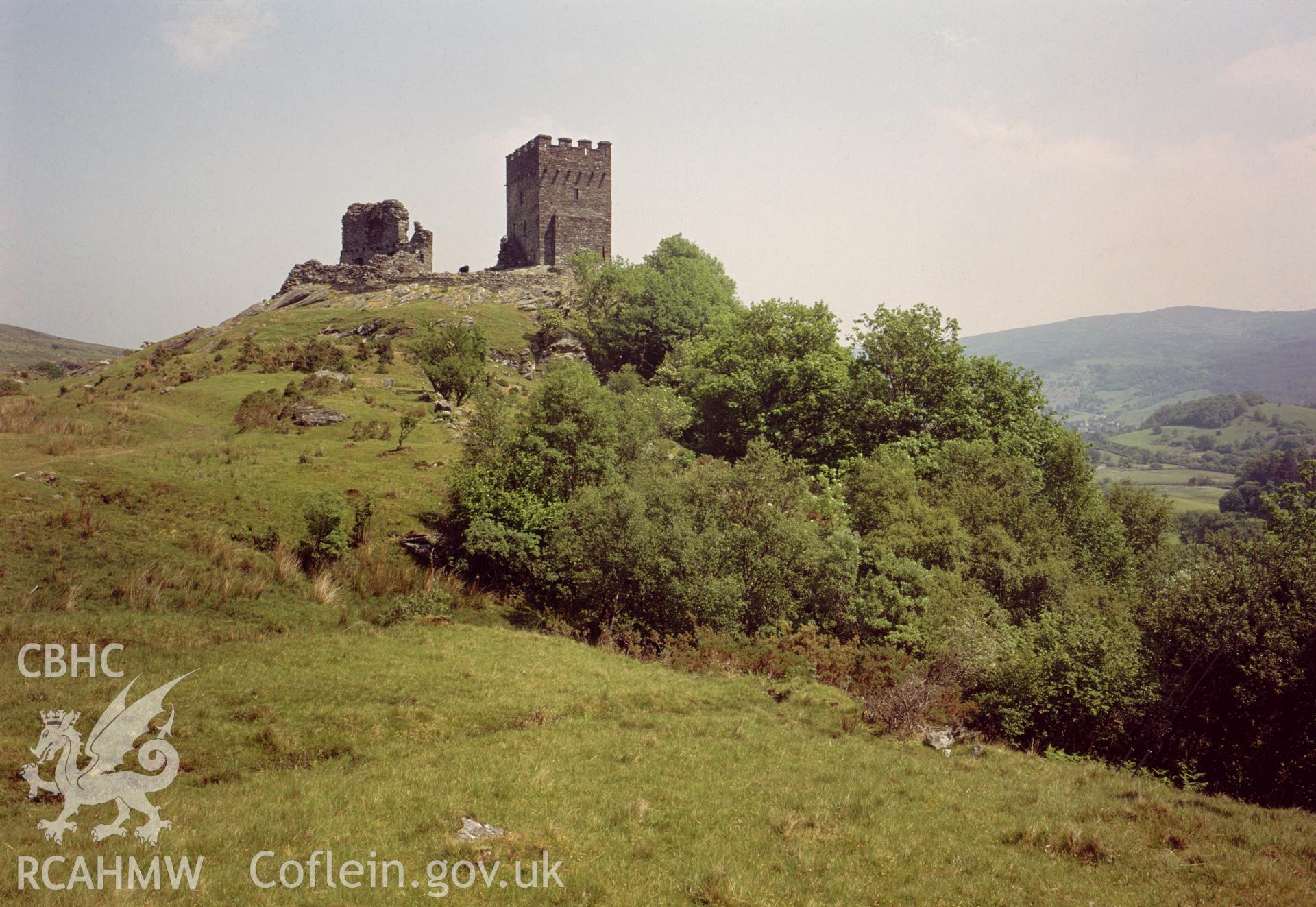 View of Dolwyddelan Castle from the southwest taken in 1975.