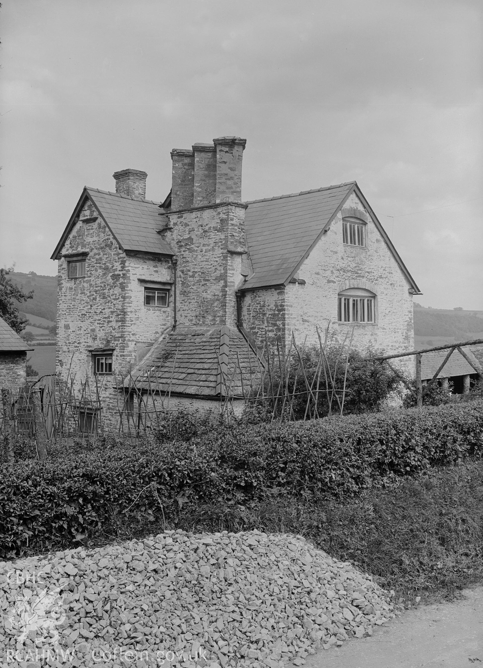 Exterior view of farmhouse from west