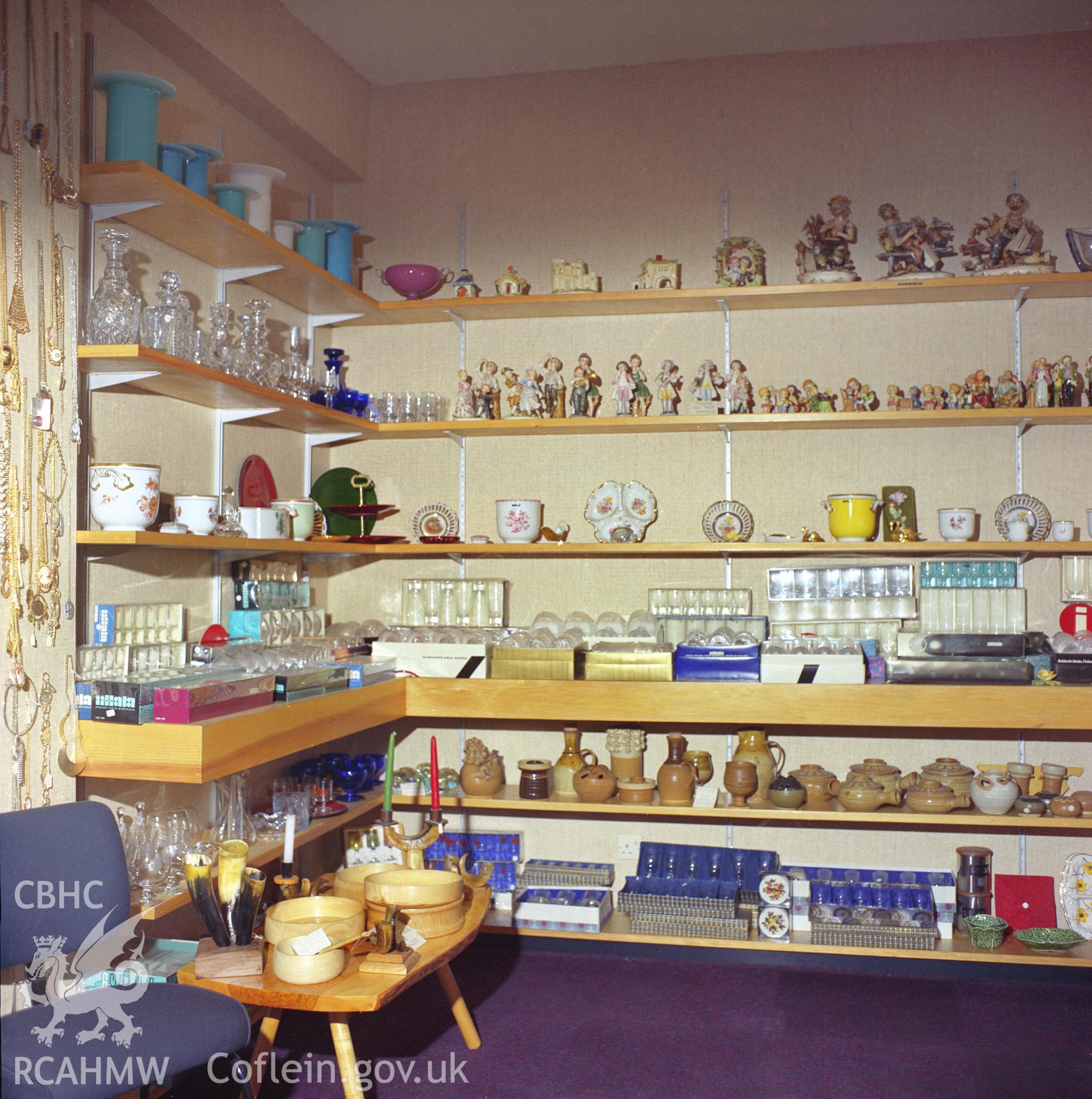 Interior view showing shop fittings.