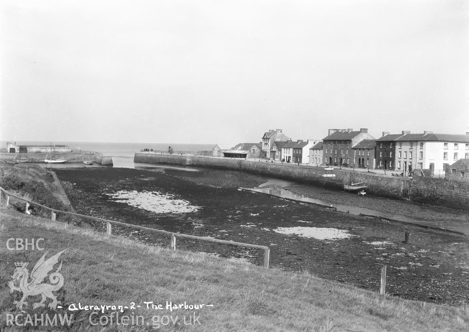 View of Aberaeron Harbour, Cardiganshire taken by W A Call circa 1920.