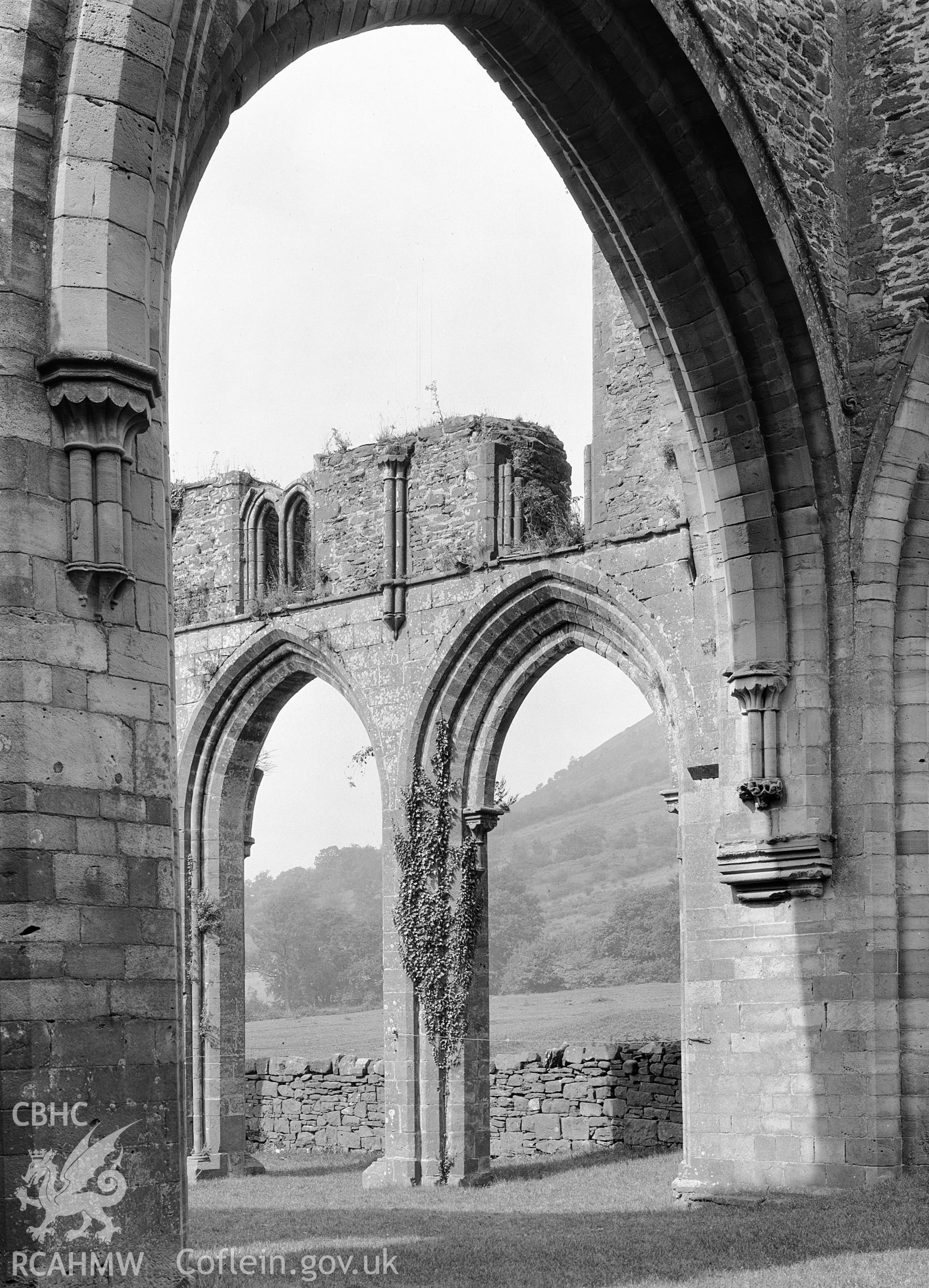 View of Llanthony Abbey from the south transept, taken by Clayton