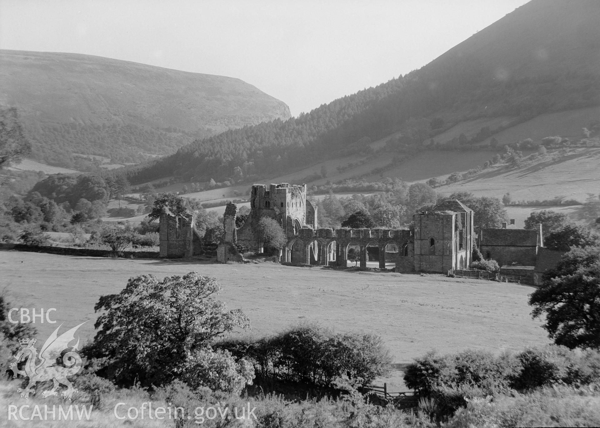 View of Llanthony Abbey from the northwest, taken by Clayton.