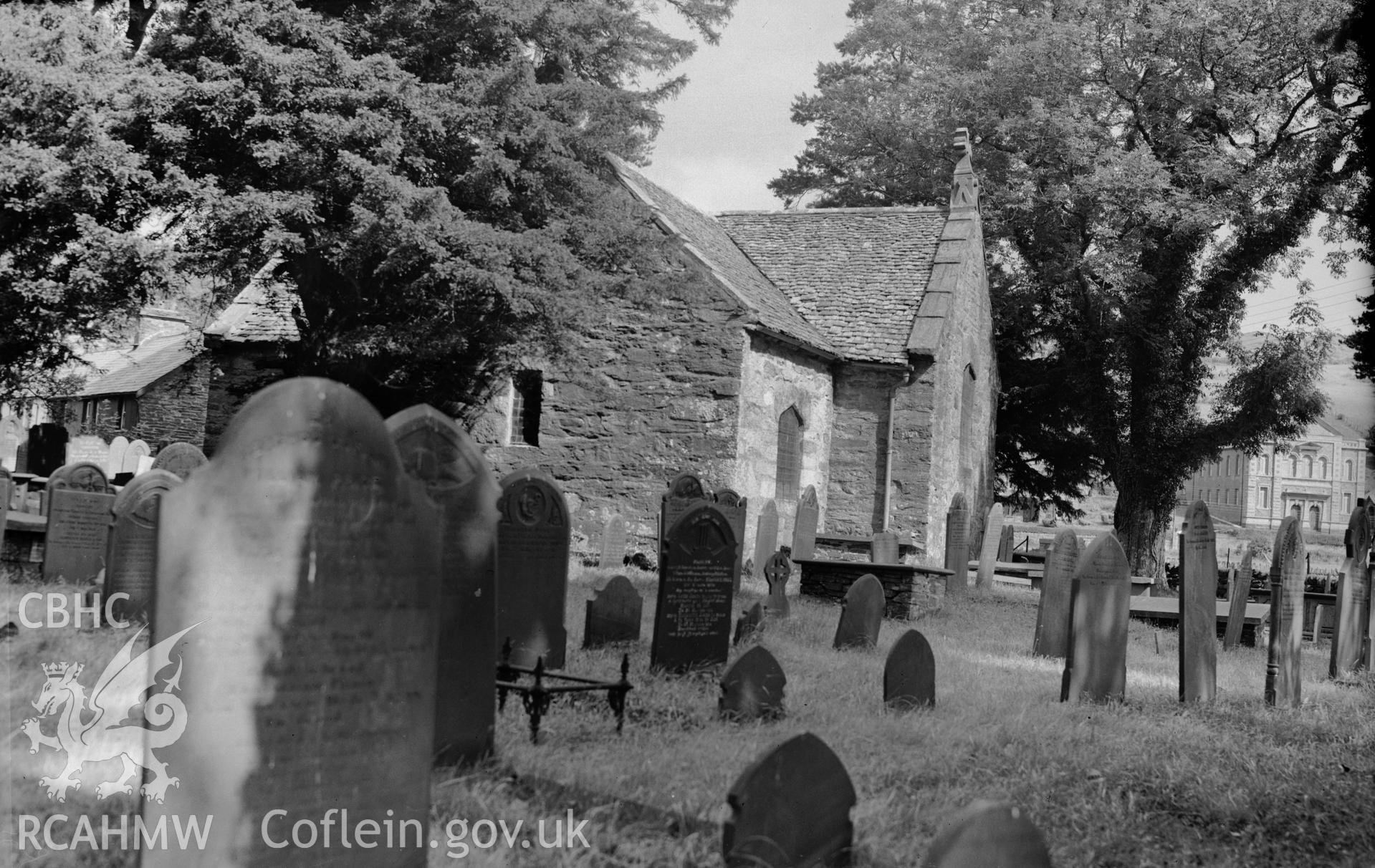 View of St Gwyddelan's Church, Dolwyddelan taken 15.07.1950.