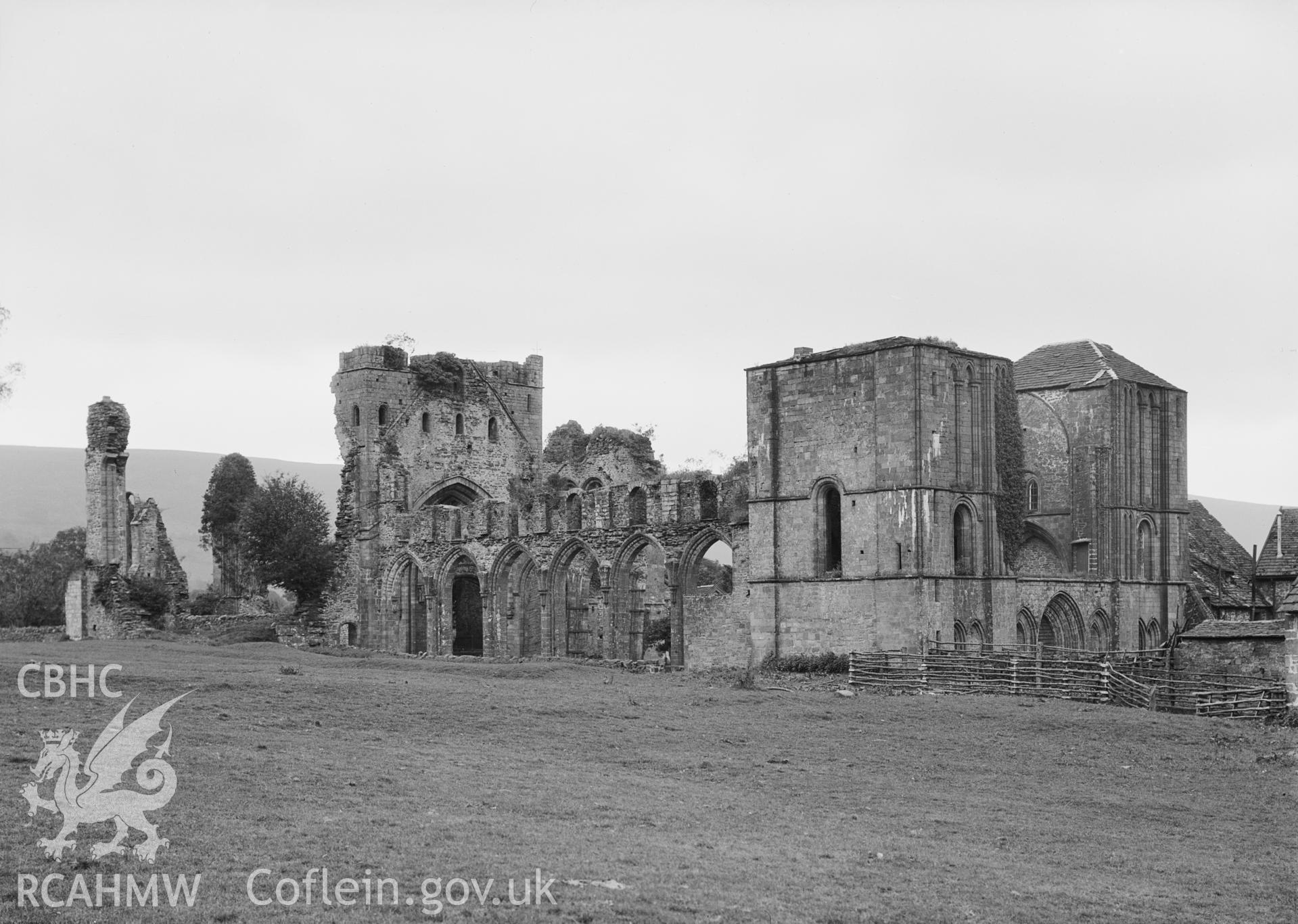 Exterior view of Llanthony Abbey from the northwest, taken by Clayton.