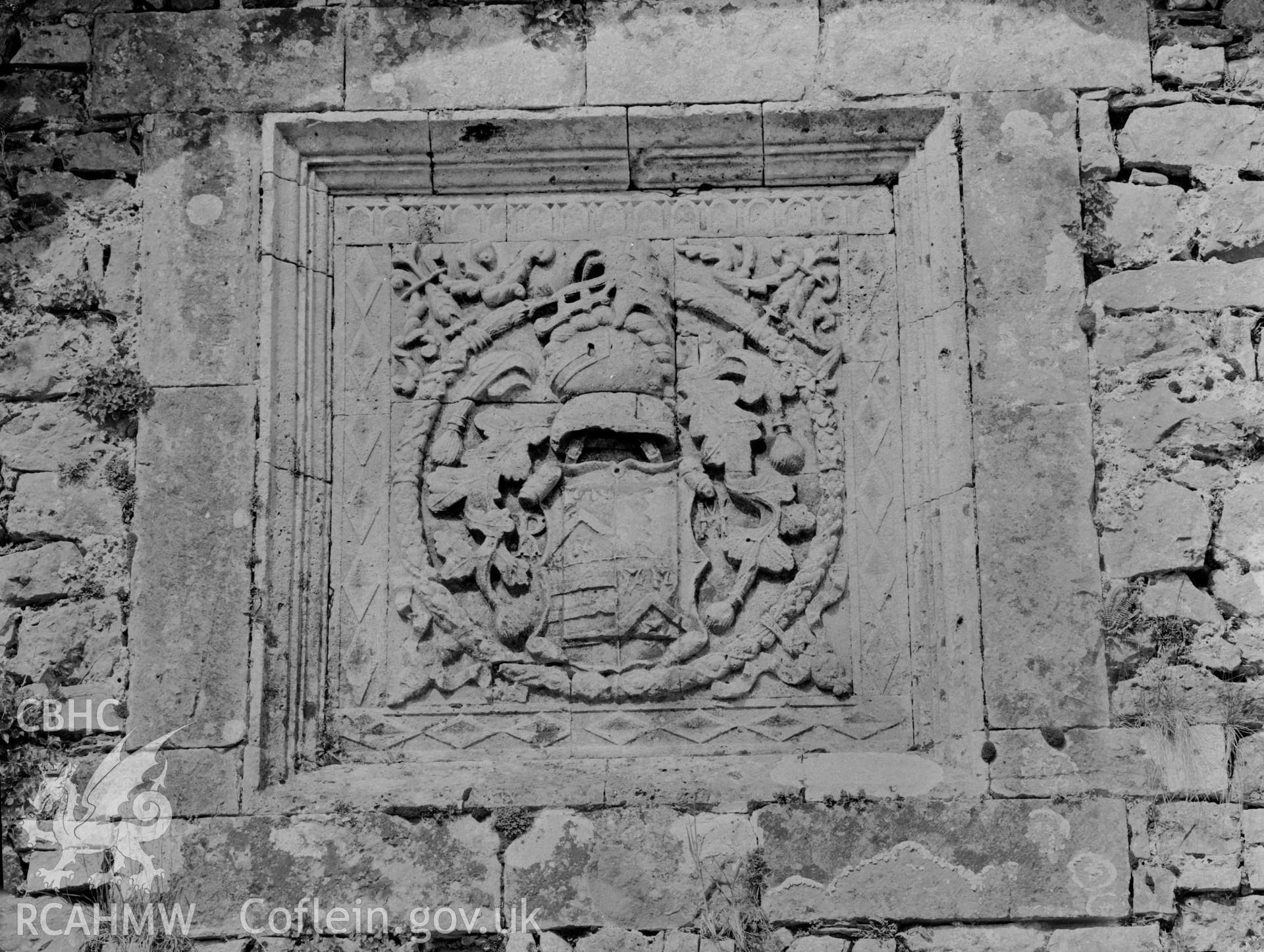 Detail of heraldic panel over the gateway