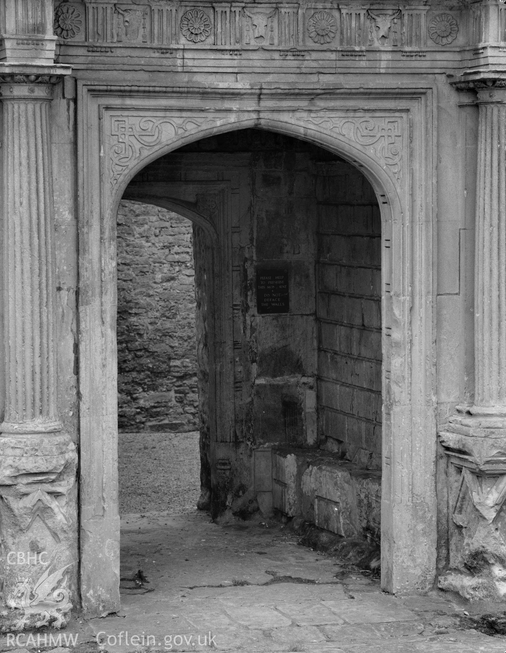 Doorway at Beaupre Castle, St Hilary,  taken 11.11.1963.