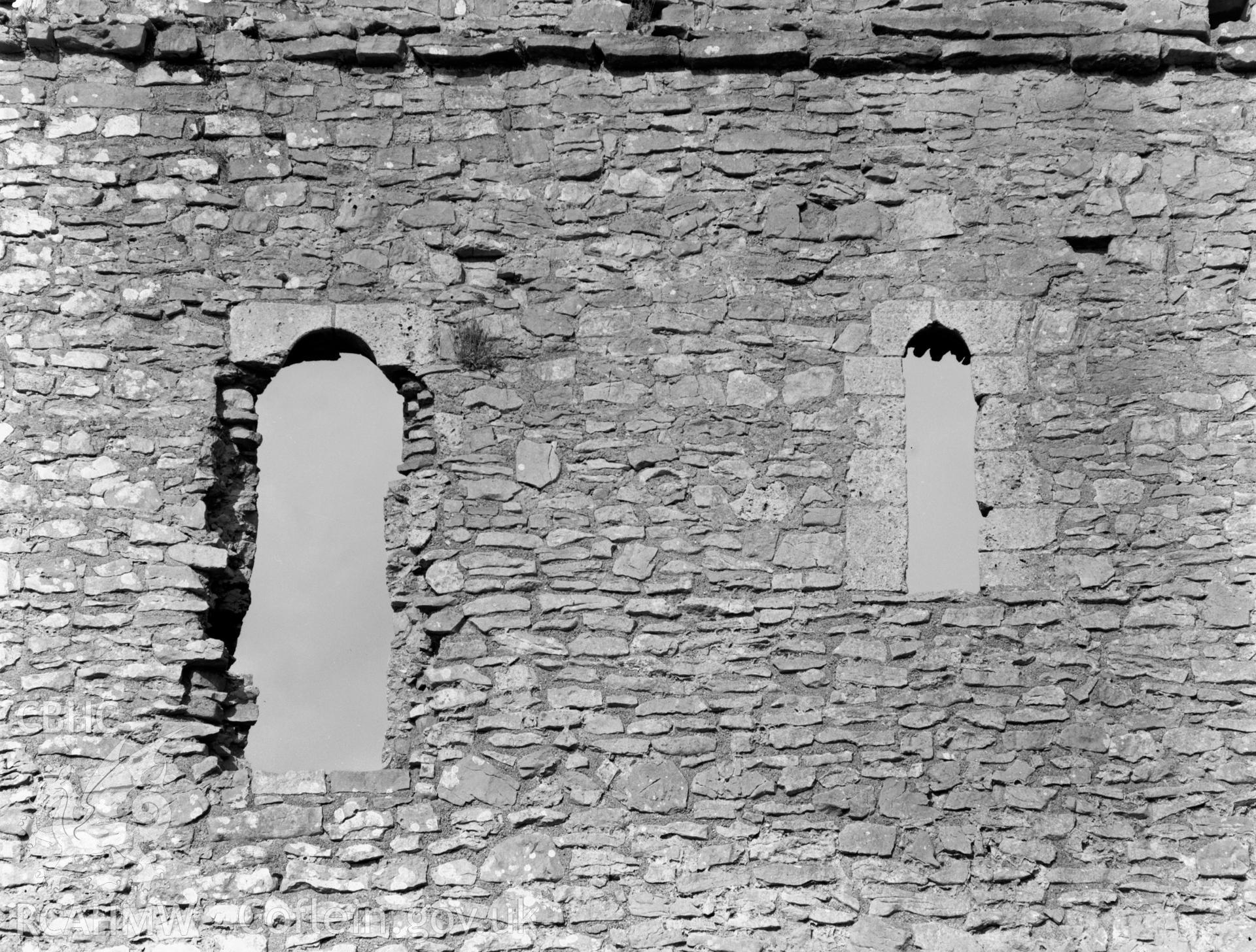 Window openings in wall.