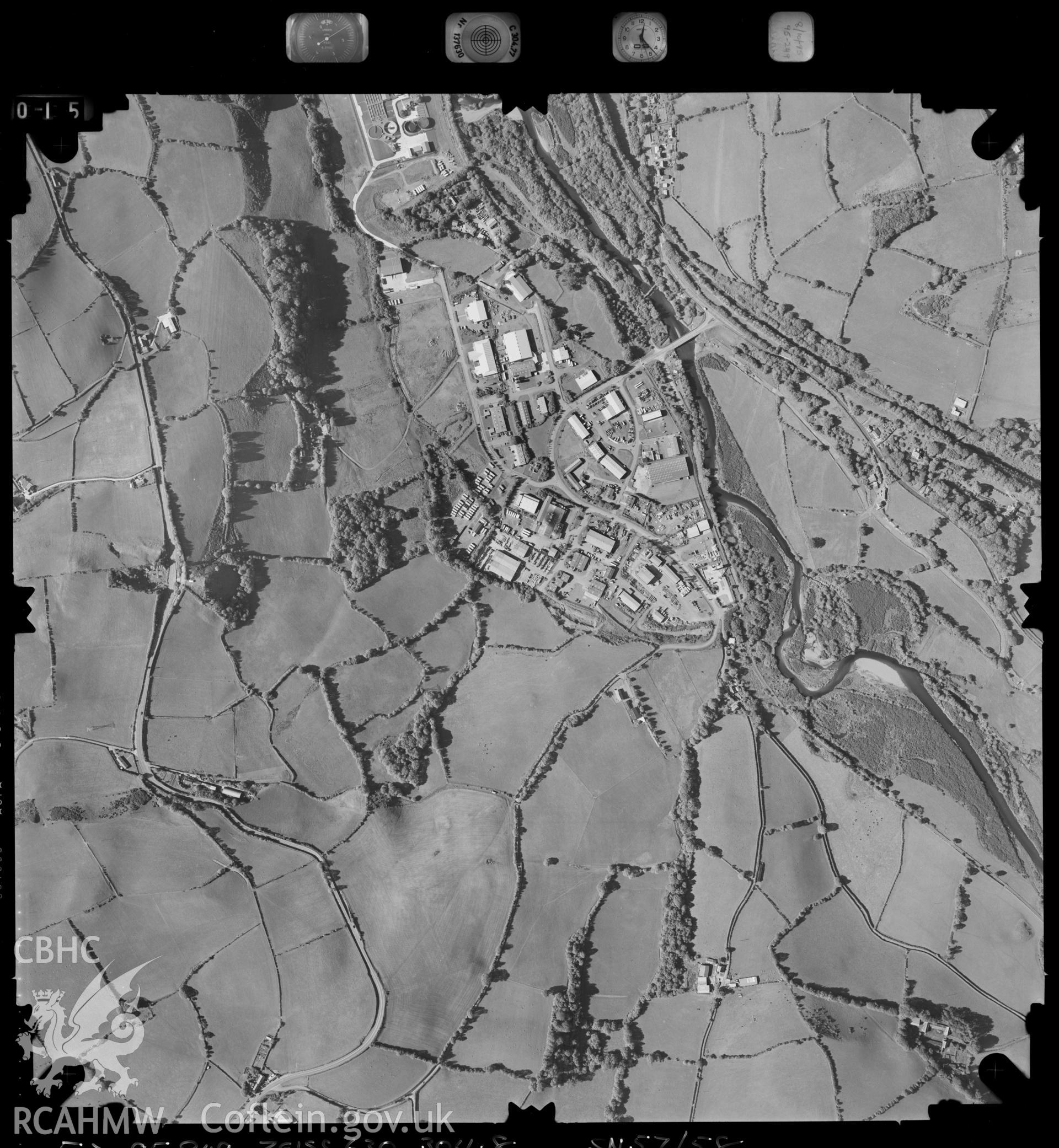 Digitized copy of an aerial photograph showing Aberystwyth,  taken by Ordnance Survey, 1995.