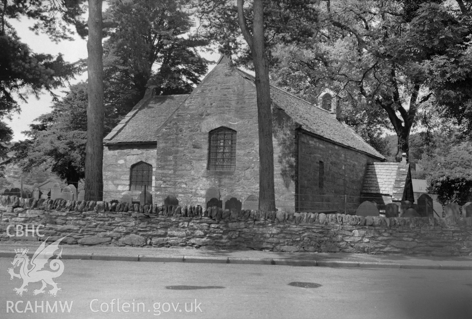 View of St Gwyddelan's Church, Dolwyddelan taken 15.07.1950.