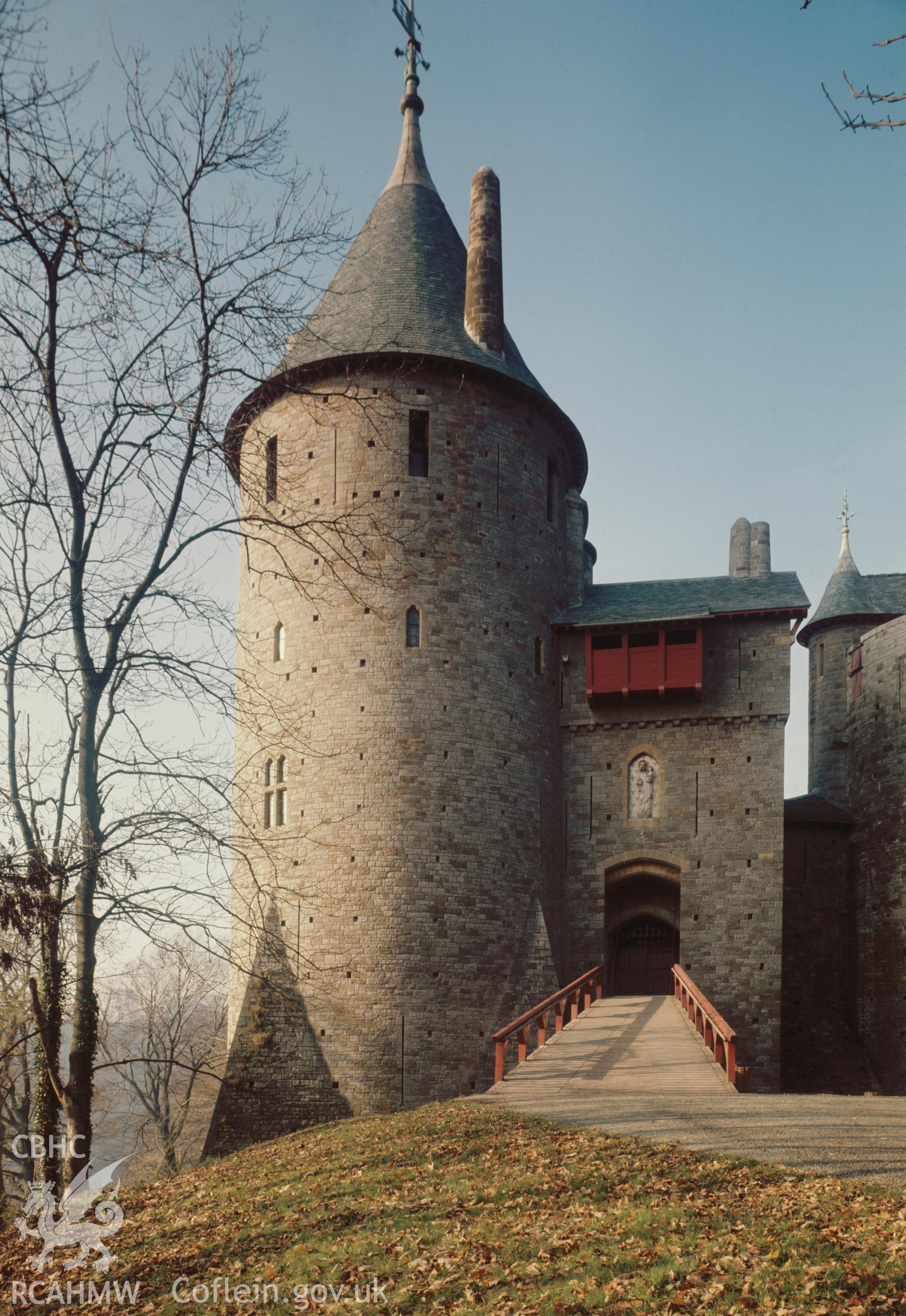 Exterior view of Castell Coch taken in 1975.