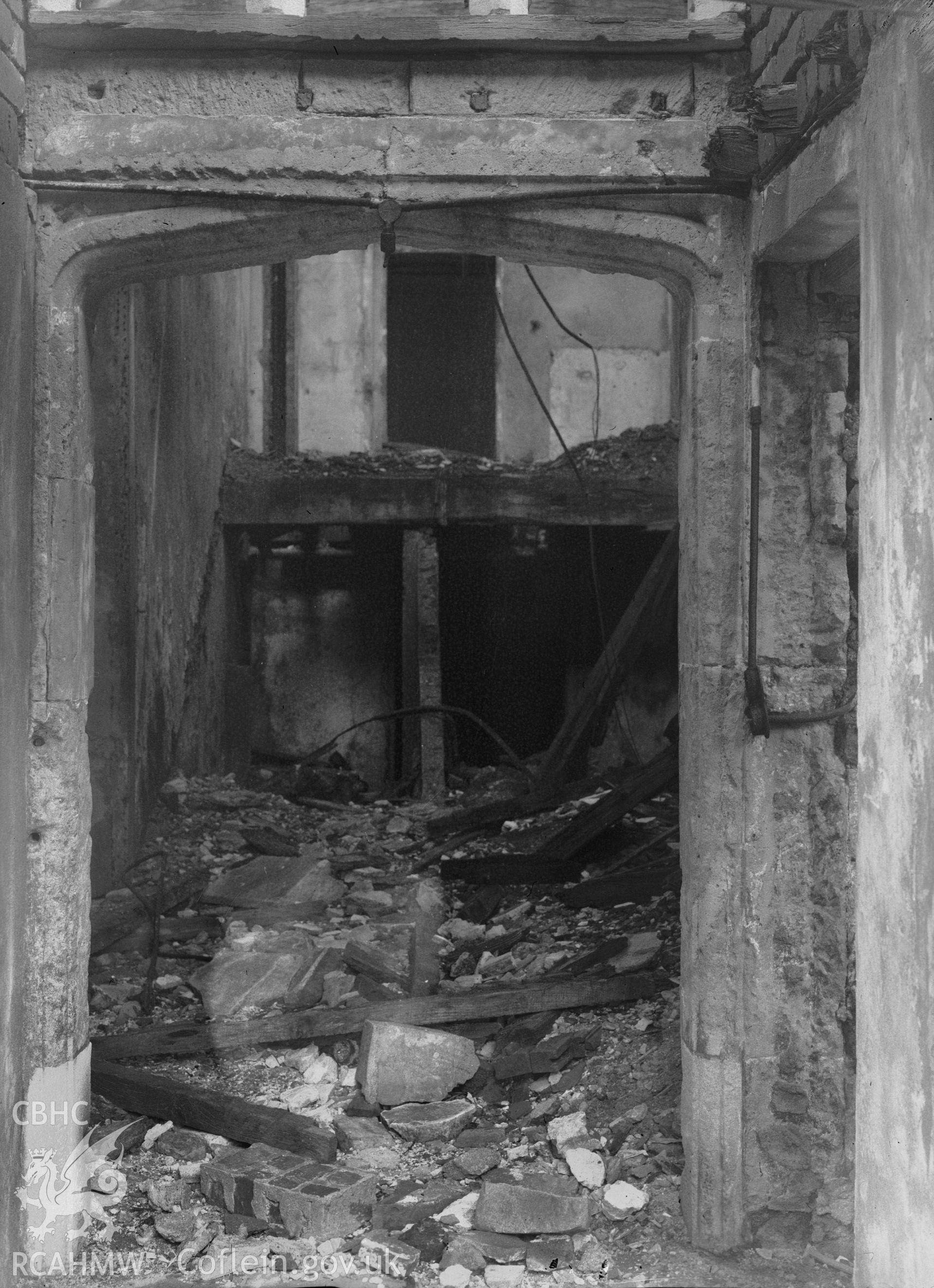 View of the inner west door at Ruperra Castle, taken in 1962.