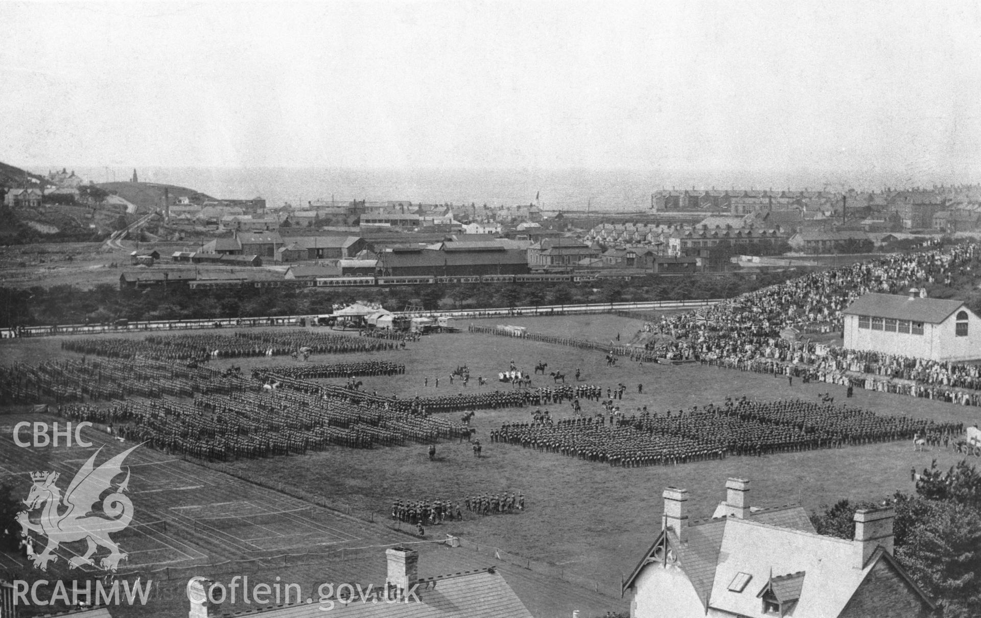 Trooping of the Colour at Vicarage Fields, Aberystwyth taken in 1910.