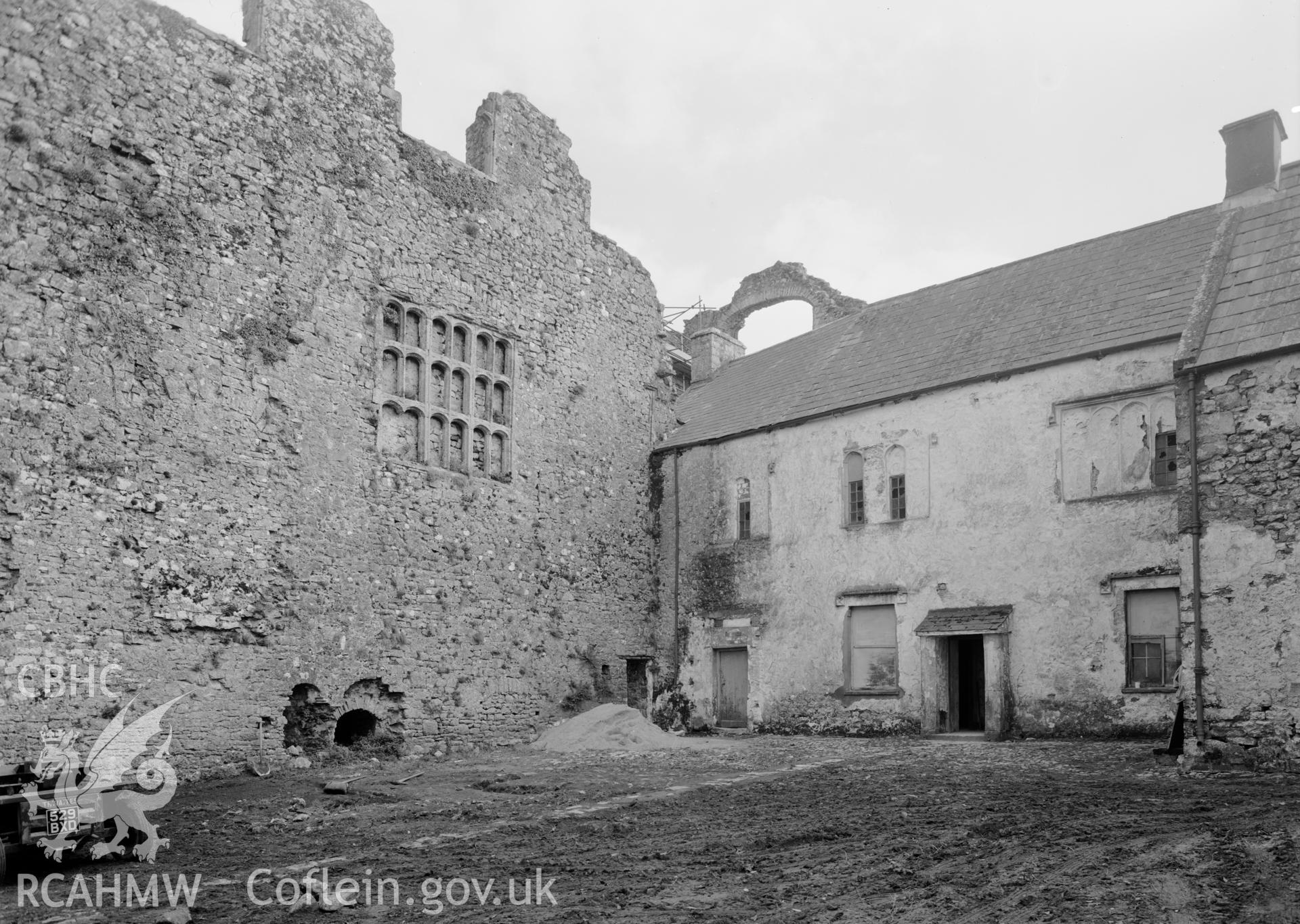 D.O.E photograph of Oxwich Castle - south east corner of courtyard.