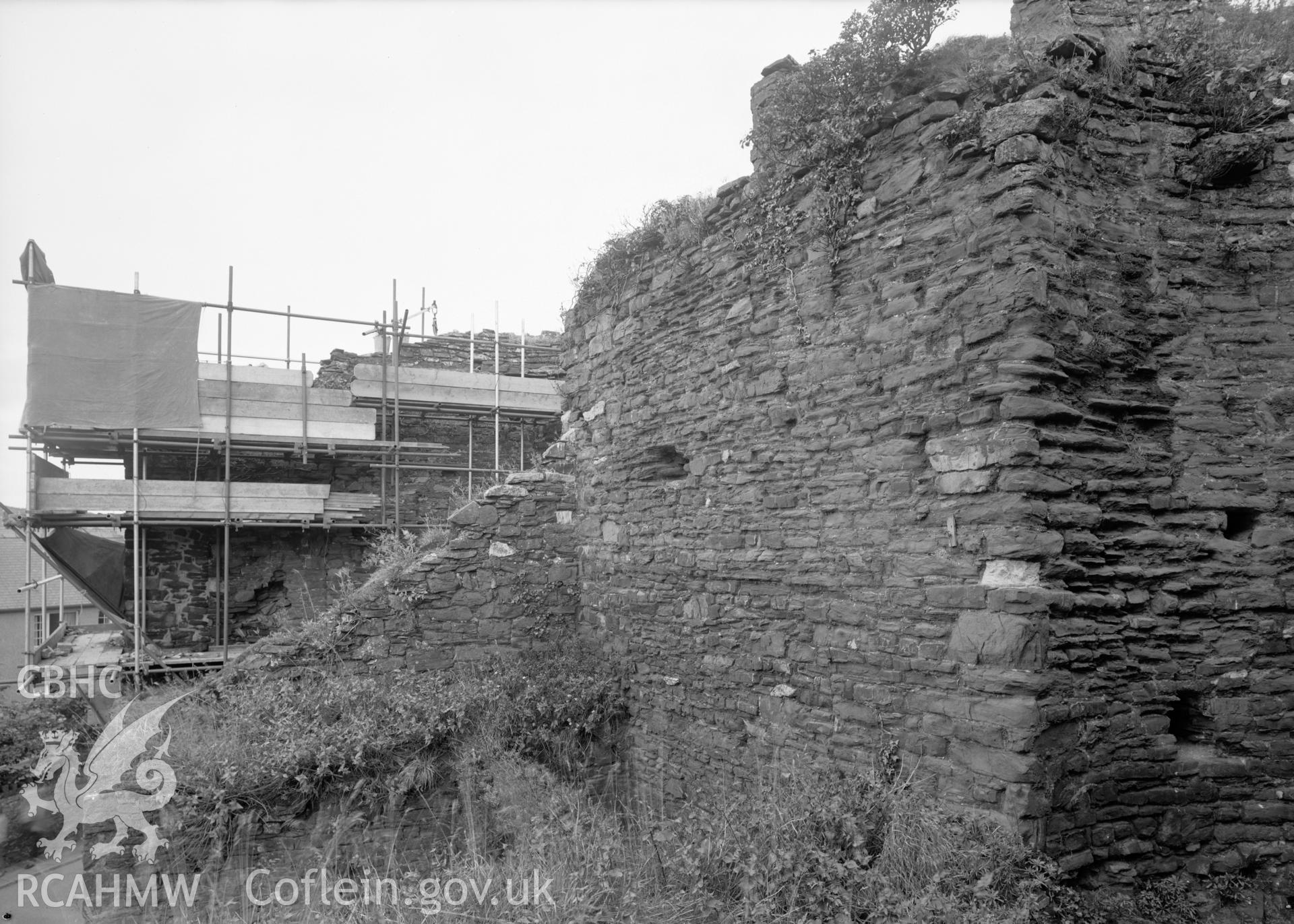 D.O.E photograph of Conwy Town Walls - the Millgate before treatment.