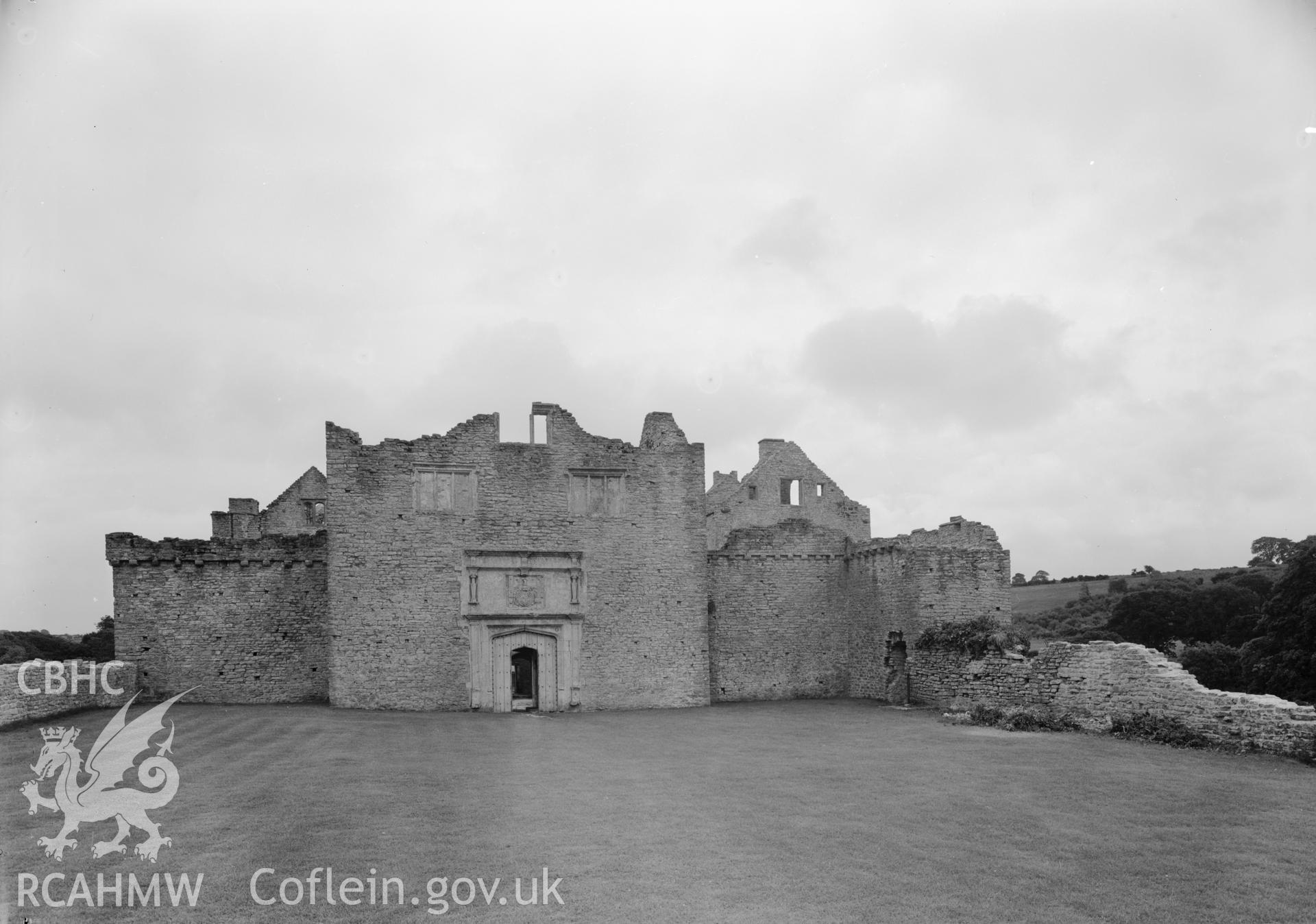 D.O.E. photograph of Beaupre Castle - general view from the north.