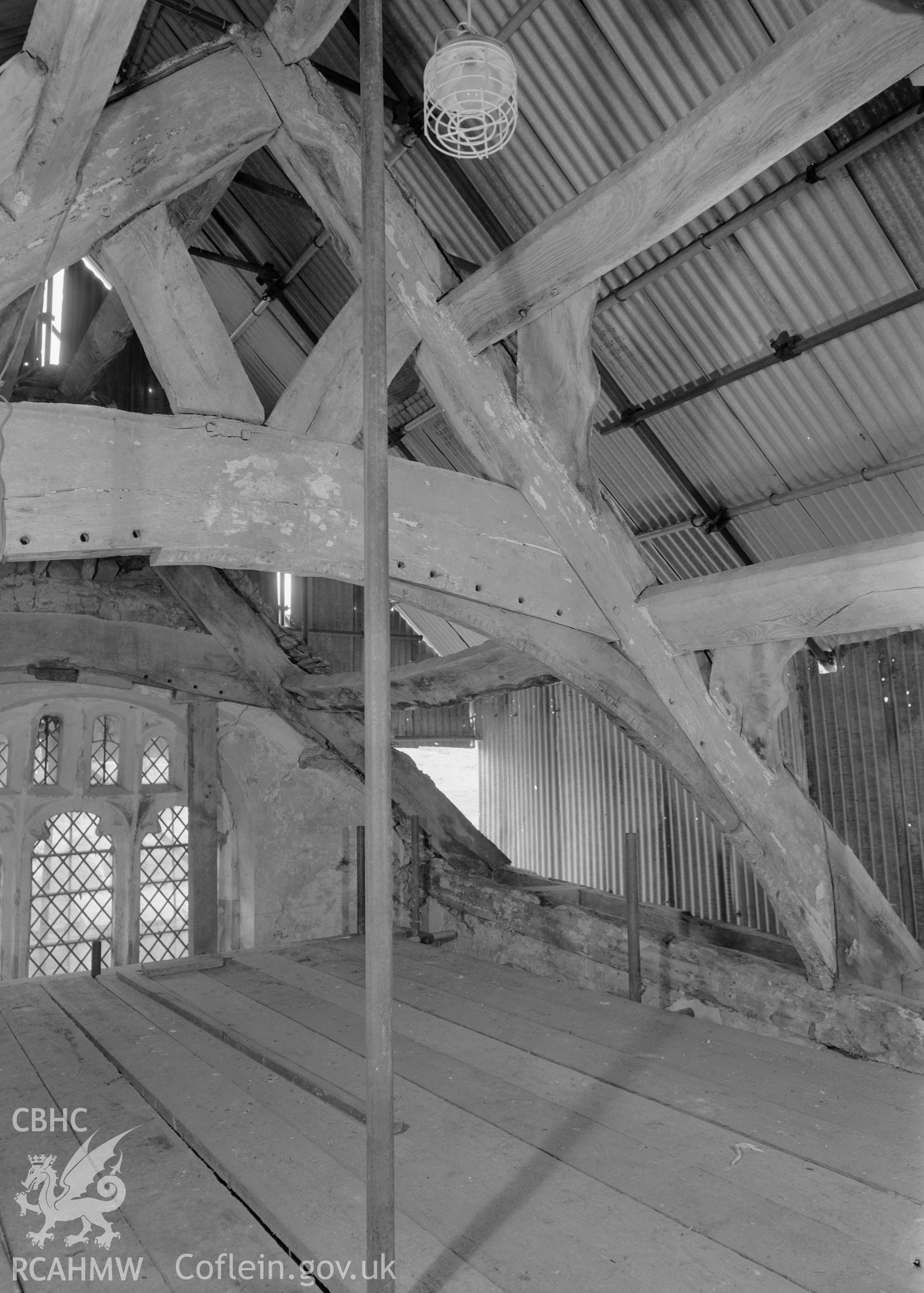 D.O.E photograph of Llangar Church - truss B, west side, southern half.