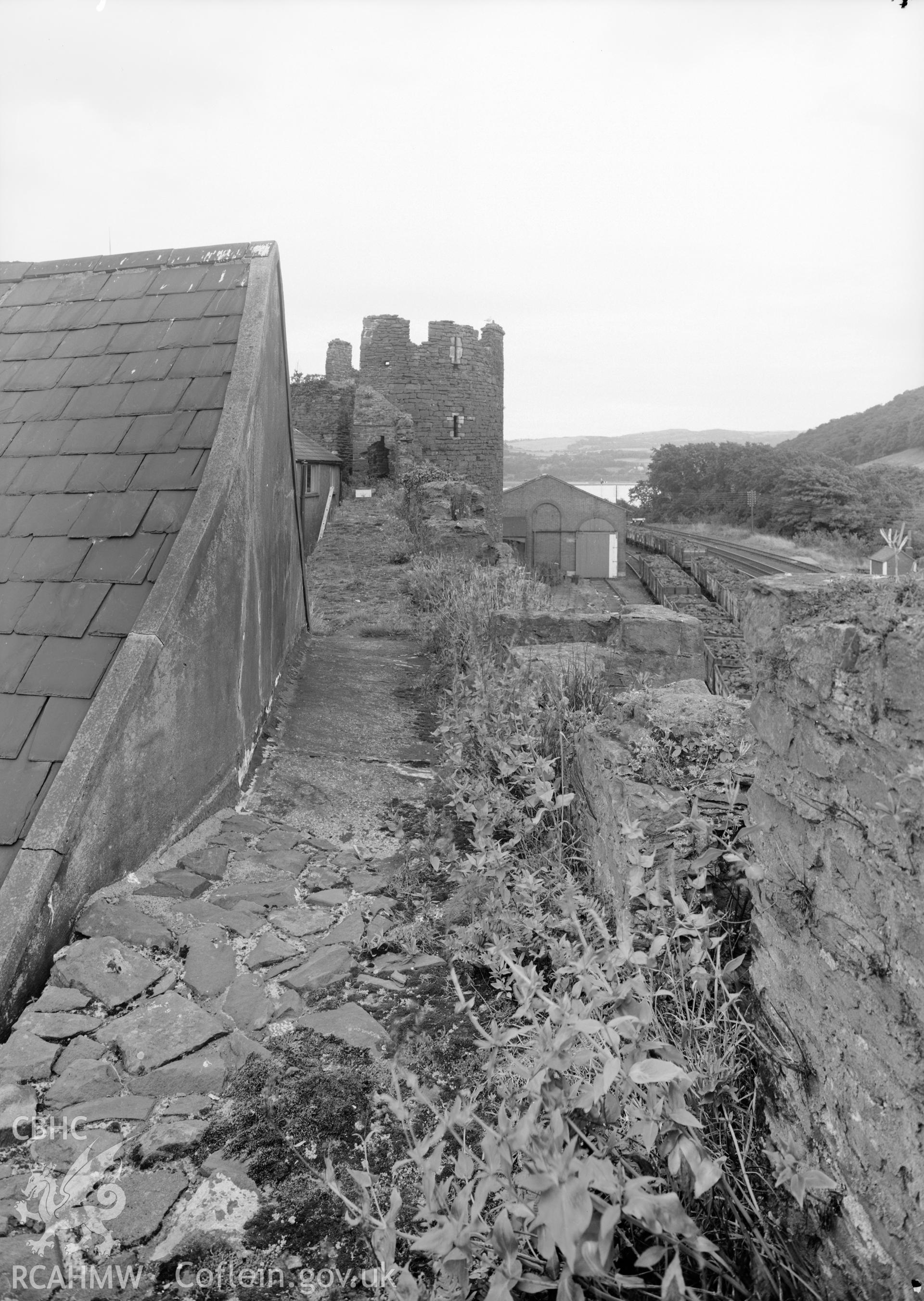 D.O.E photograph of Conwy Town Walls - wall walk west of Millgate, view towards gate.
