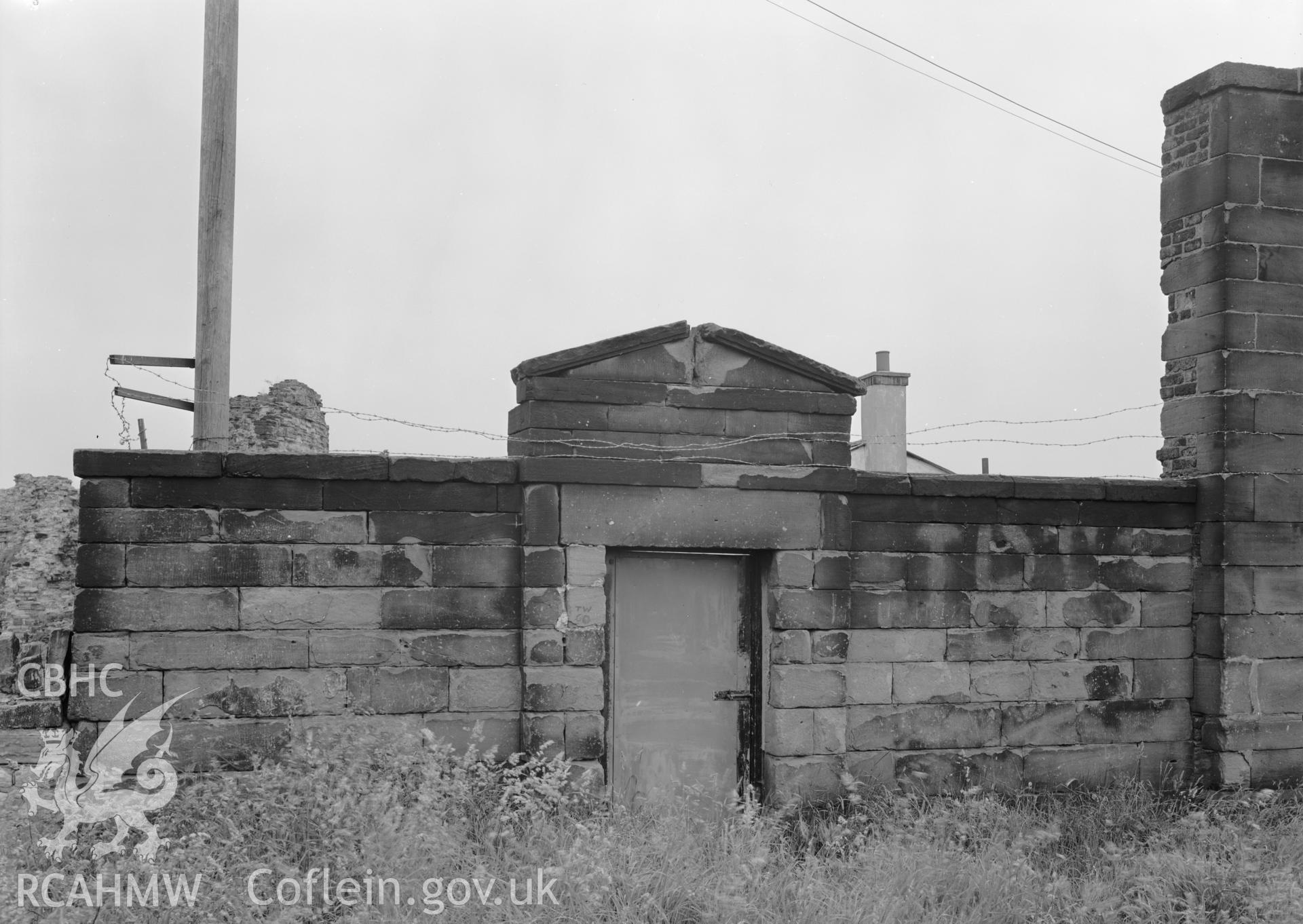 D.O.E photograph of Flint Gaol - low wing wall, north west end. In castle outer ward (since removed).