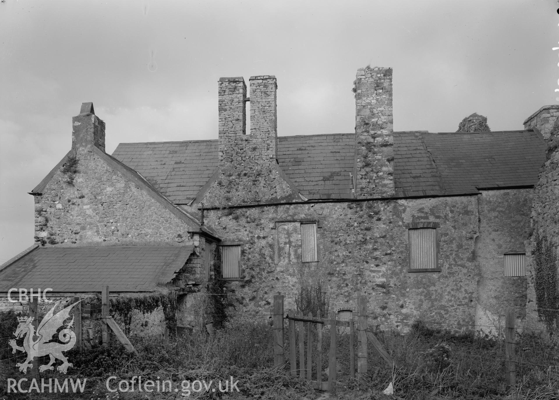 D.O.E photograph of Oxwich Castle - south wing from the south.
